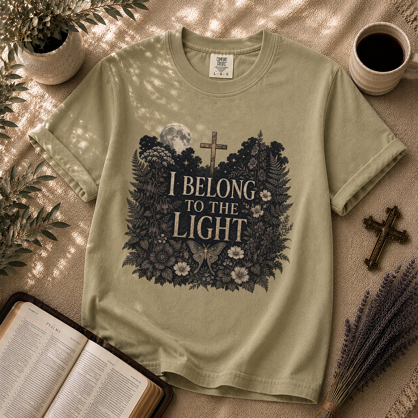 I Belong to the Light Dark Botanical Christian T-Shirt