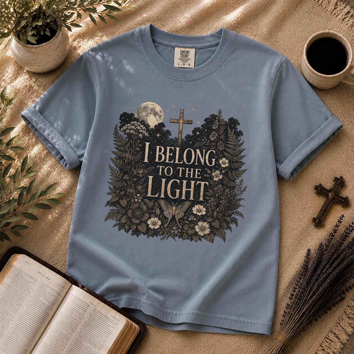 I Belong to the Light Dark Botanical Christian T-Shirt