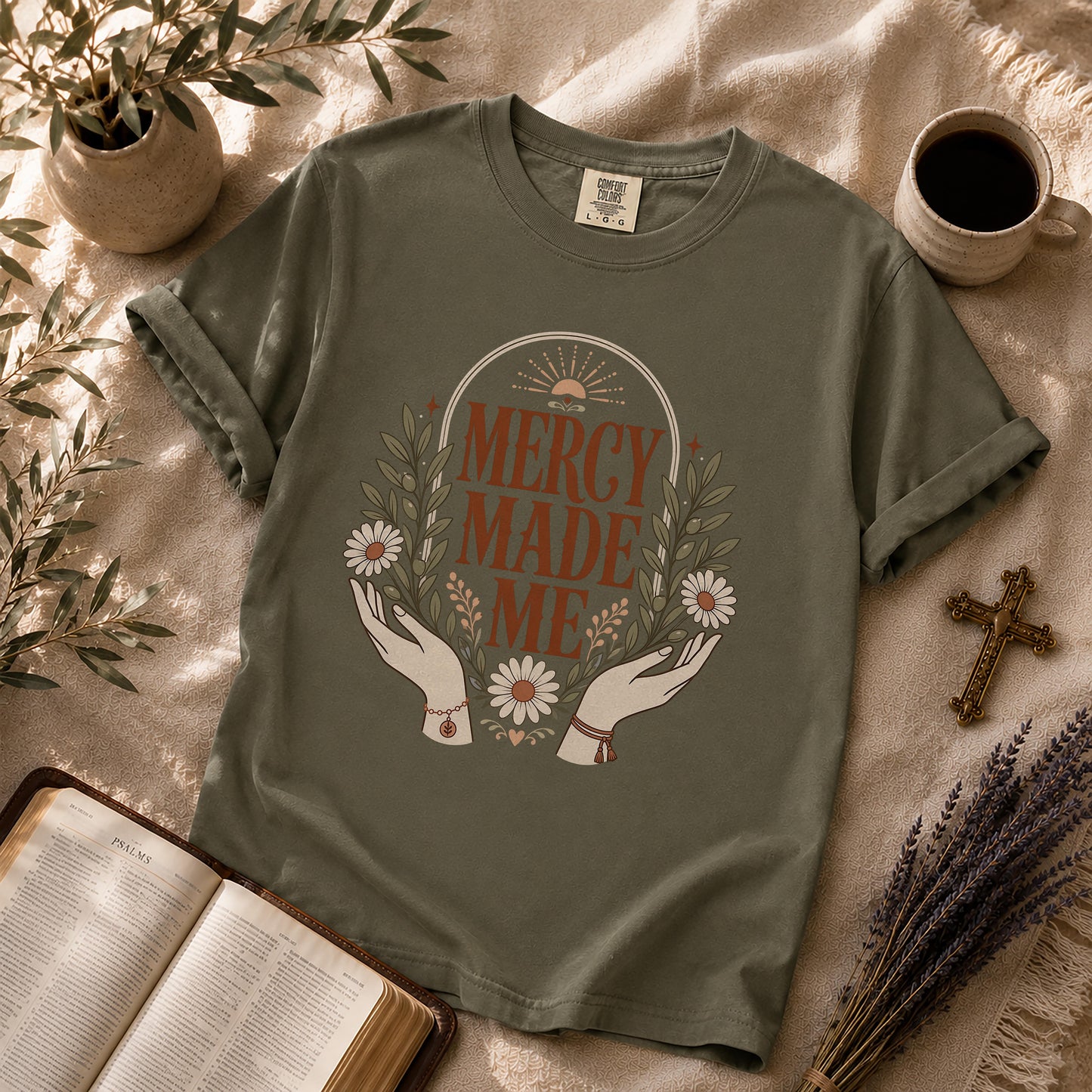 Mercy Made Me Boho Christian T-Shirt