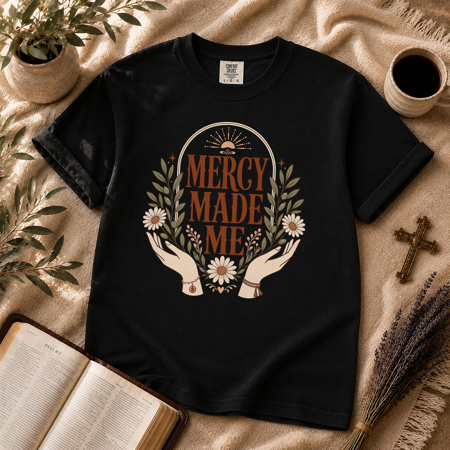 Mercy Made Me Boho Christian T-Shirt