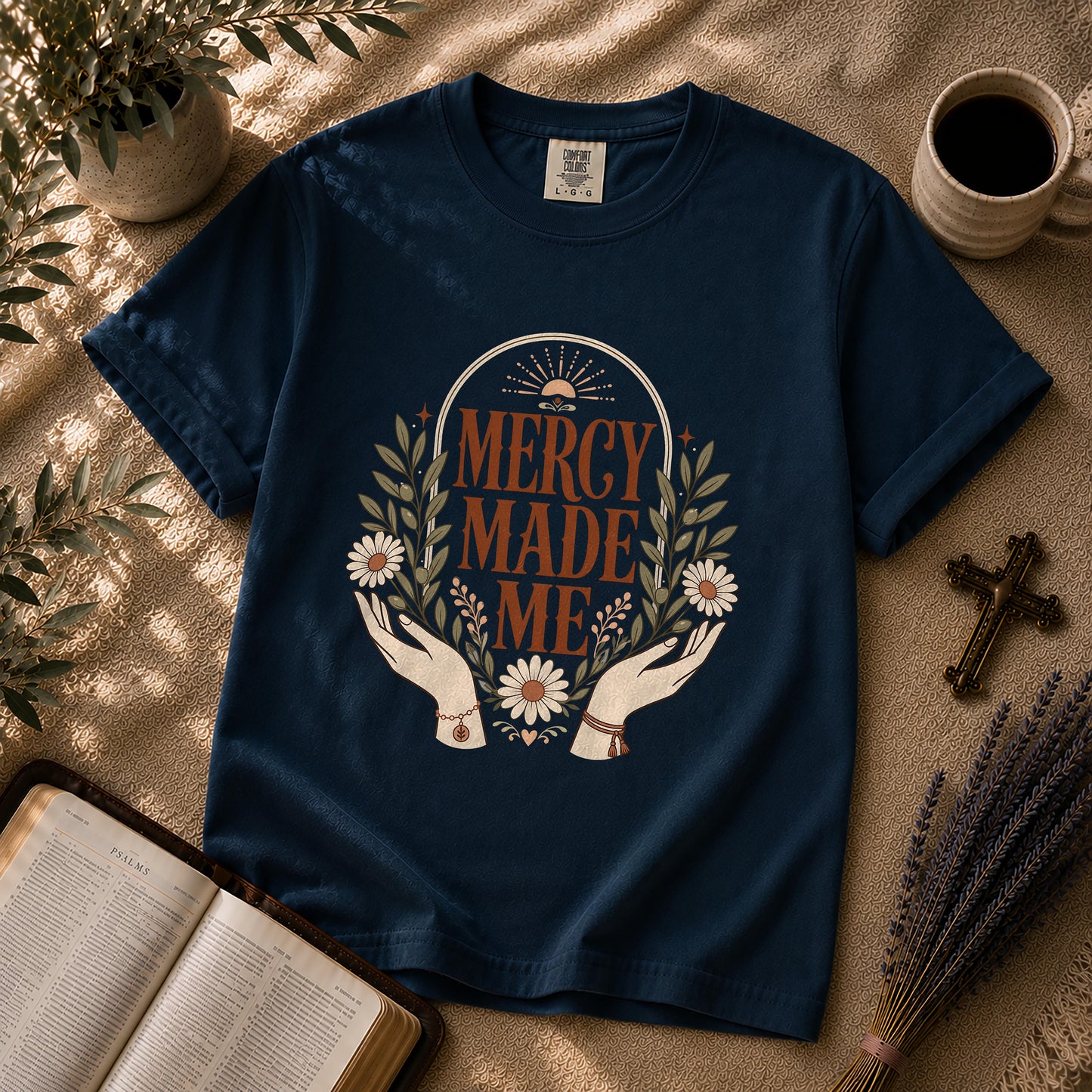 Mercy Made Me Boho Christian T-Shirt