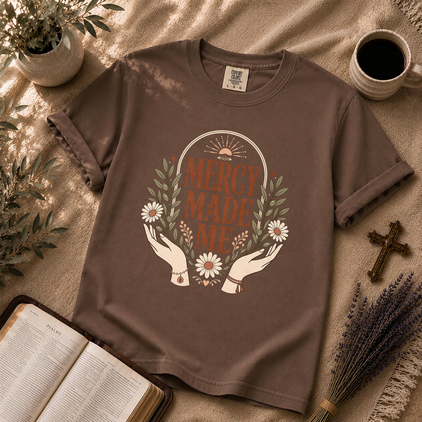 Mercy Made Me Boho Christian T-Shirt