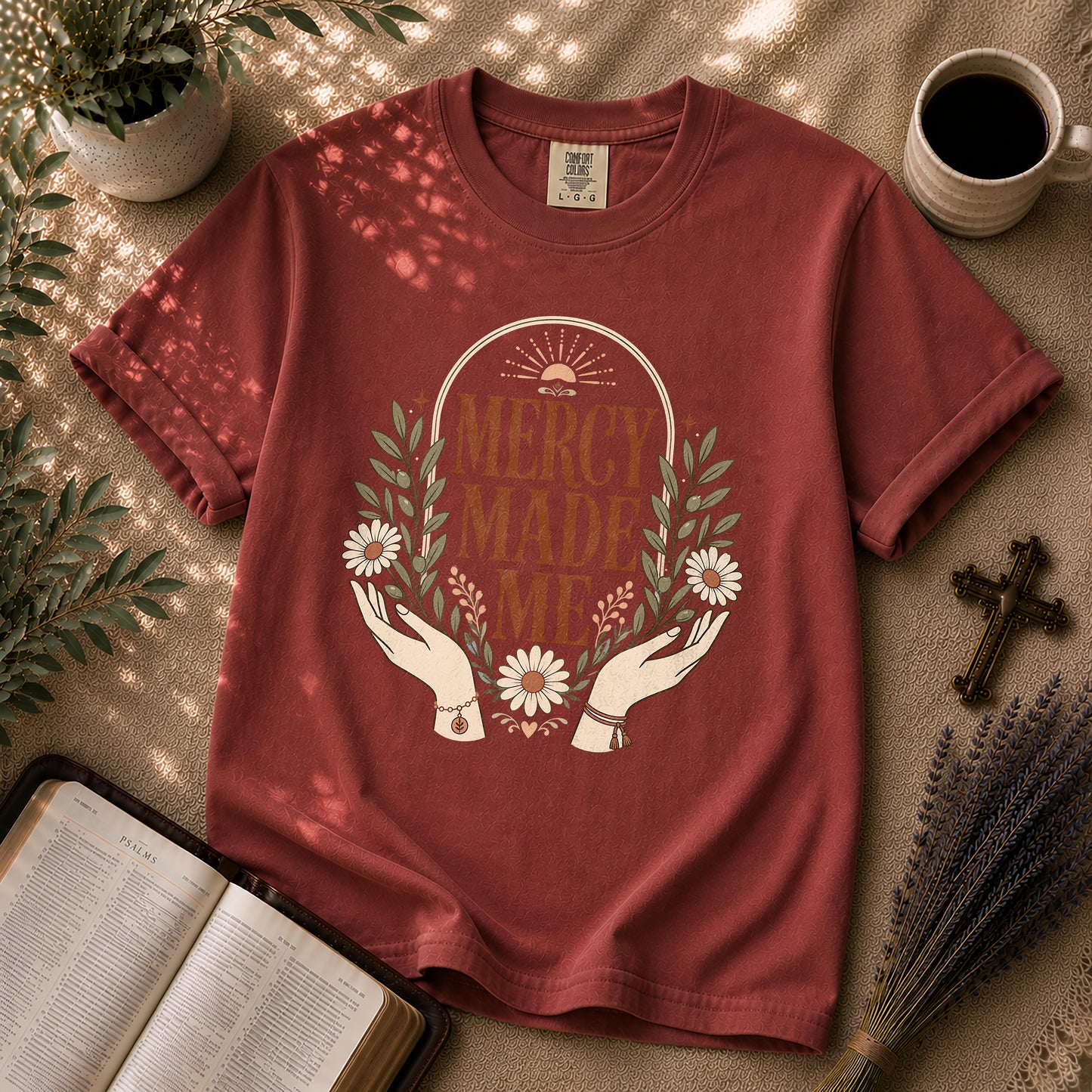 Mercy Made Me Boho Christian T-Shirt