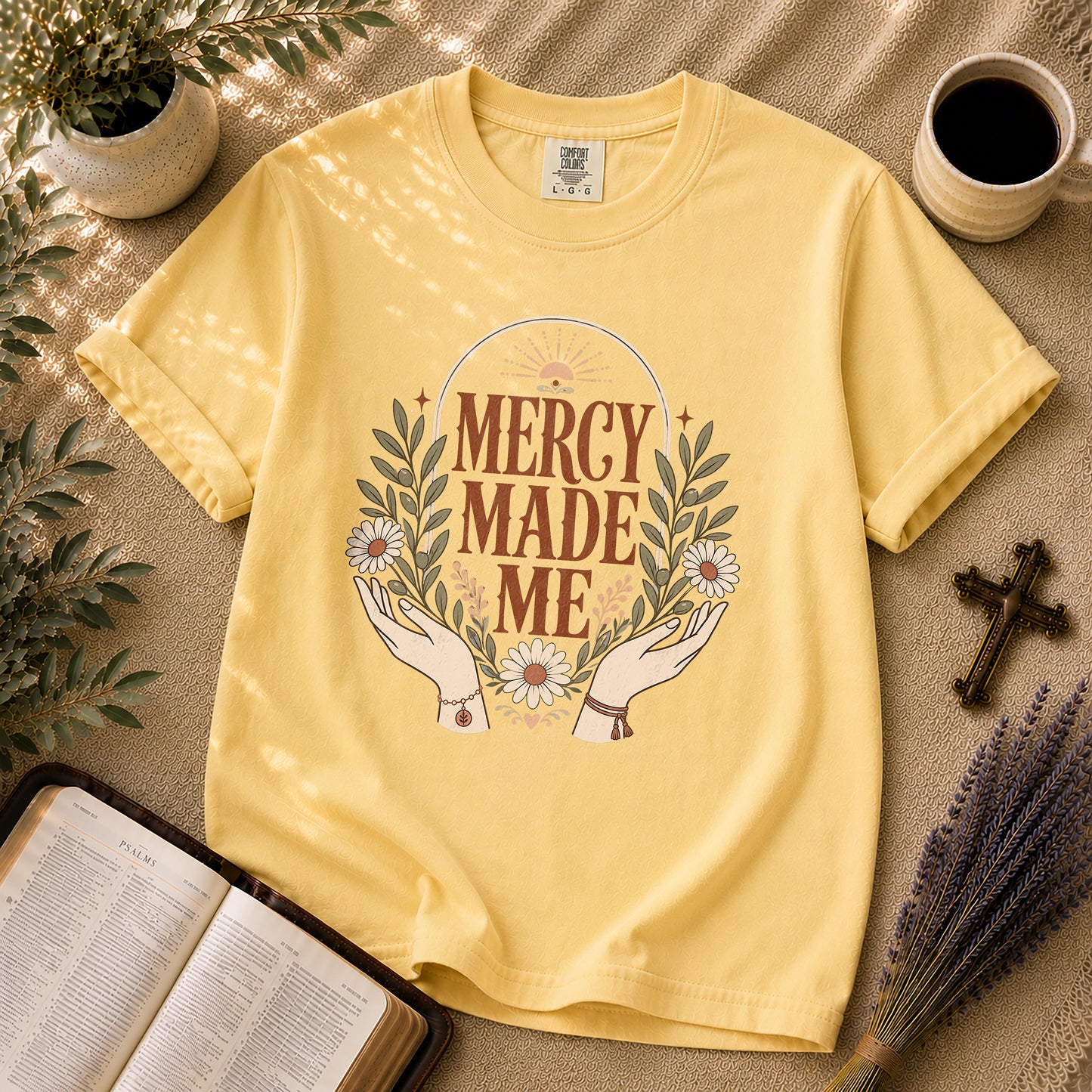 Mercy Made Me Boho Christian T-Shirt
