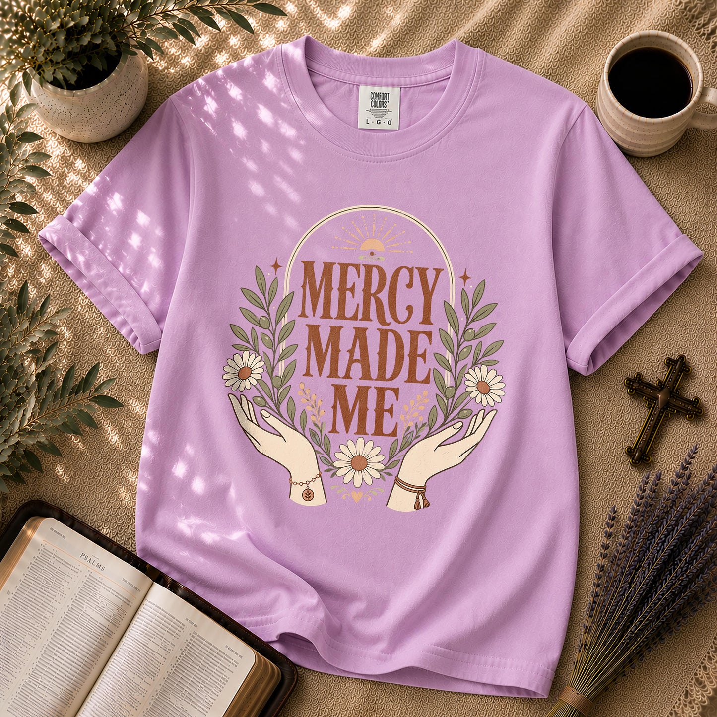 Mercy Made Me Boho Christian T-Shirt