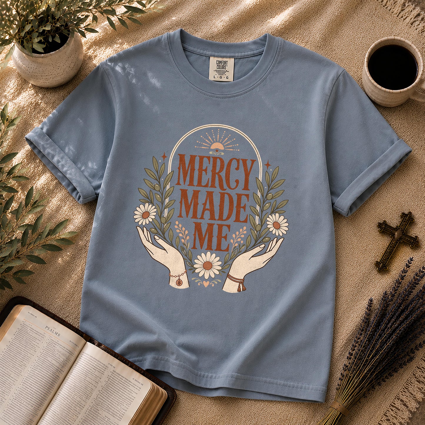 Mercy Made Me Boho Christian T-Shirt