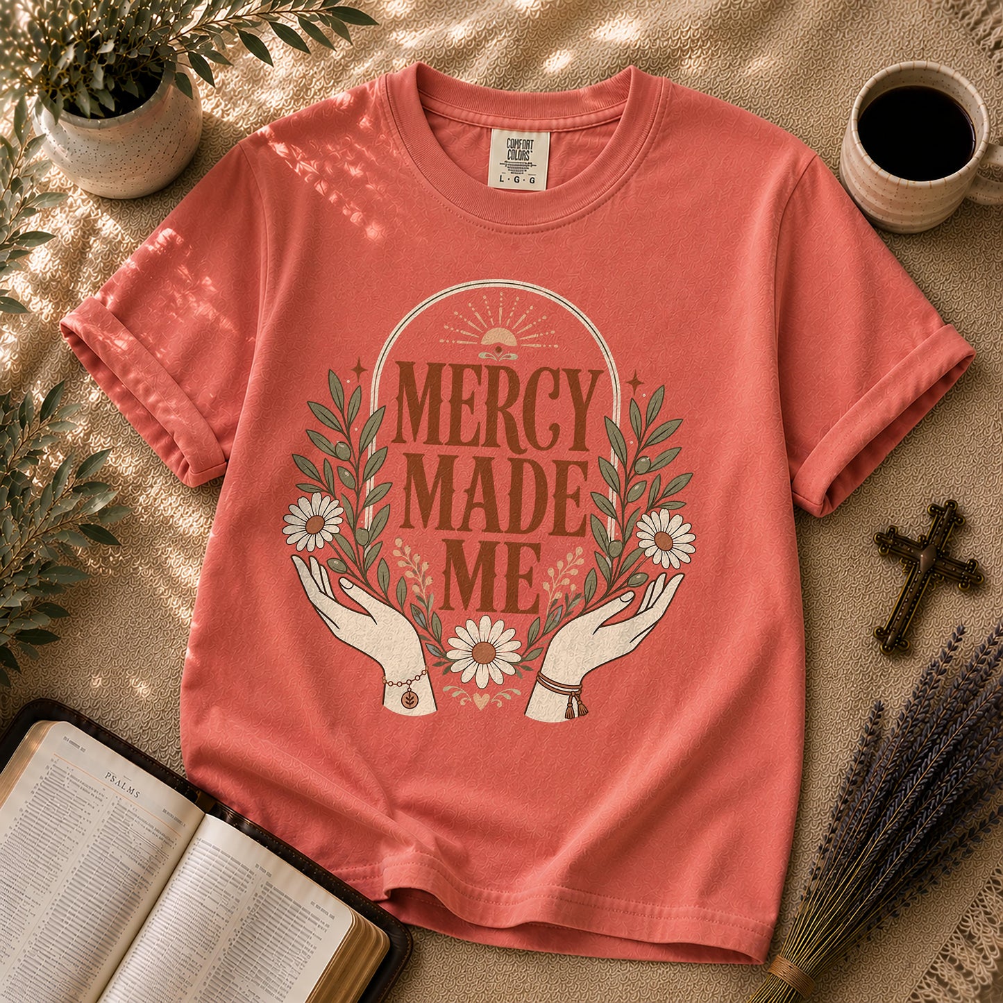 Mercy Made Me Boho Christian T-Shirt