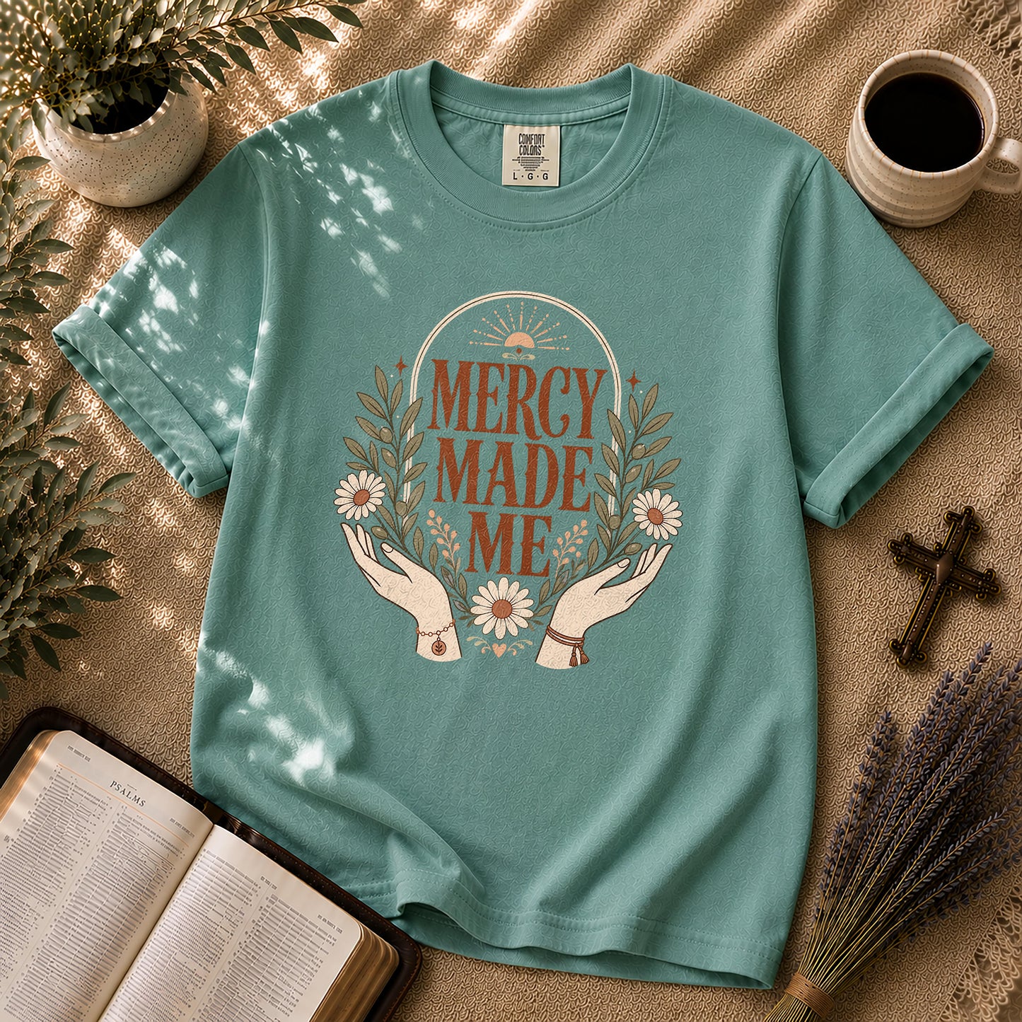 Mercy Made Me Boho Christian T-Shirt
