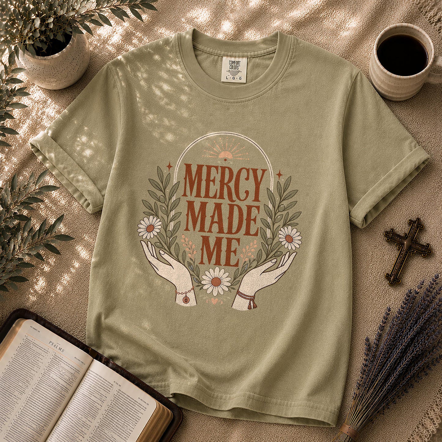 Mercy Made Me Boho Christian T-Shirt
