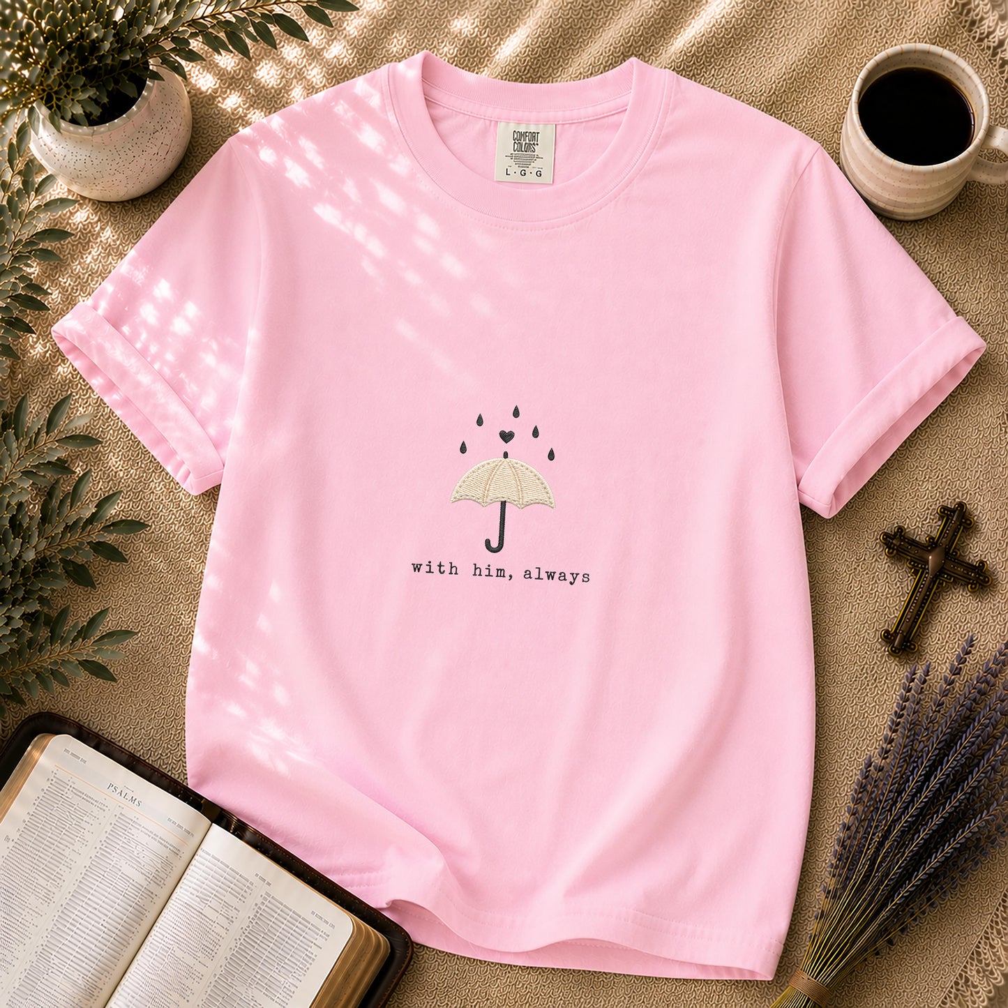 With Him Always Minimalist Christian T-Shirt