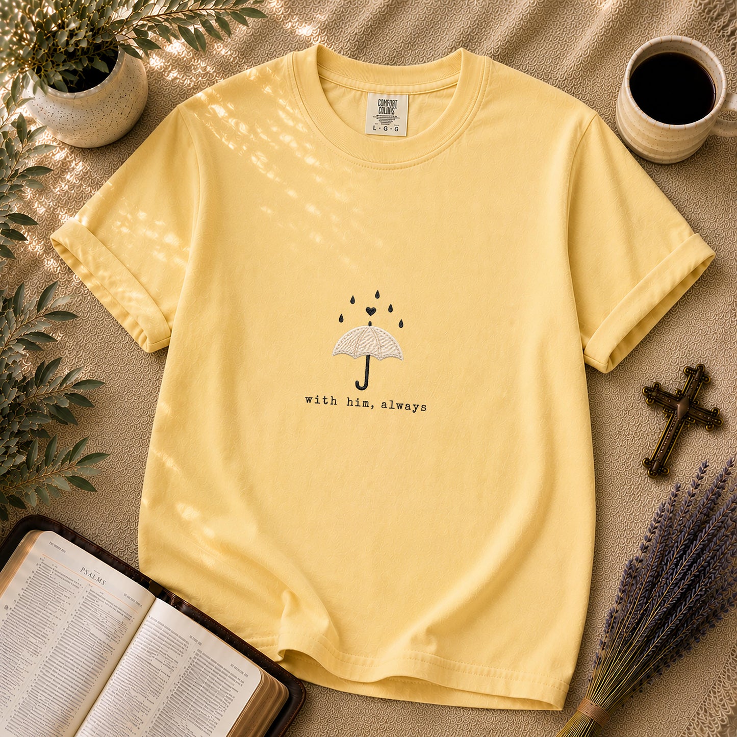 With Him Always Minimalist Christian T-Shirt