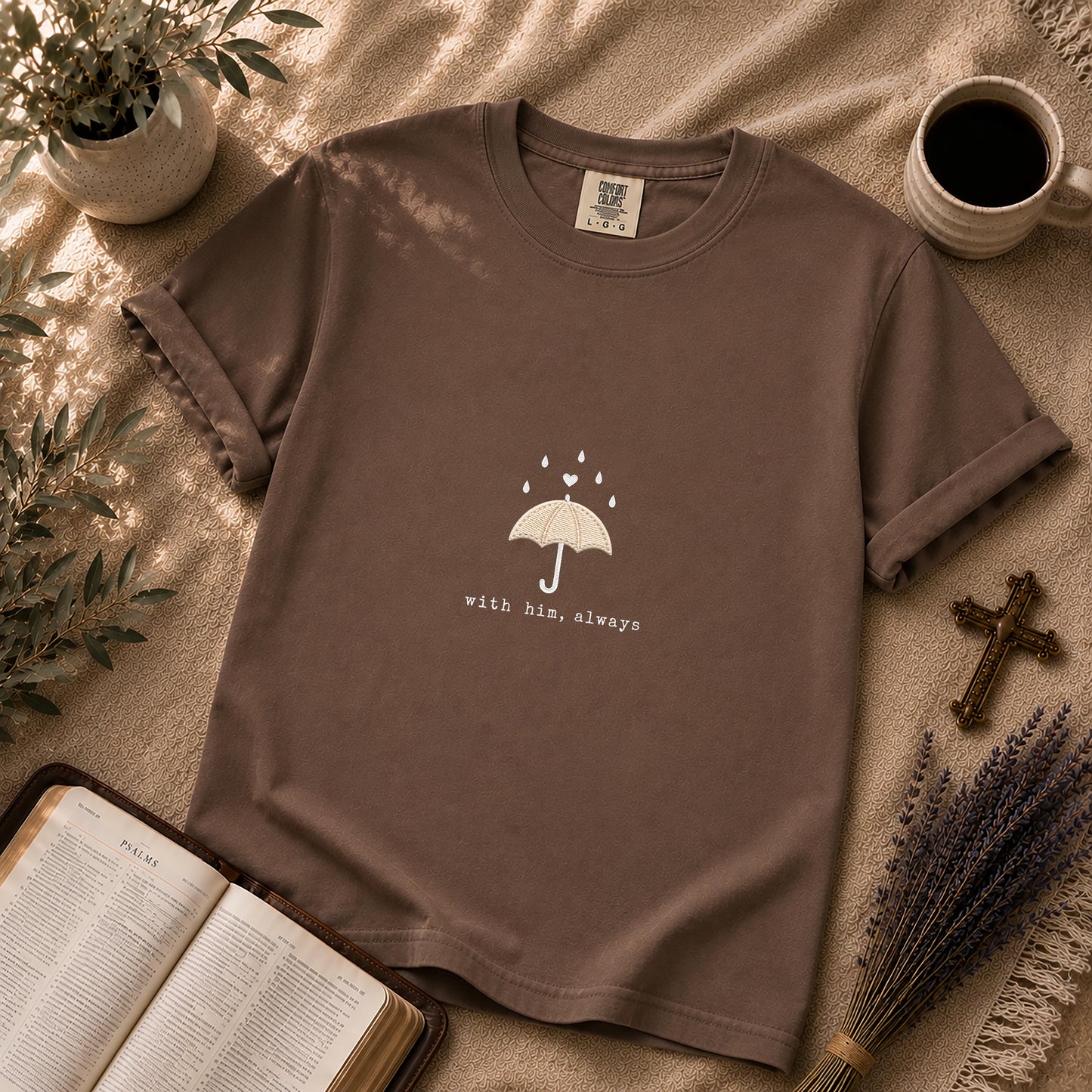 With Him Always Minimalist Christian T-Shirt