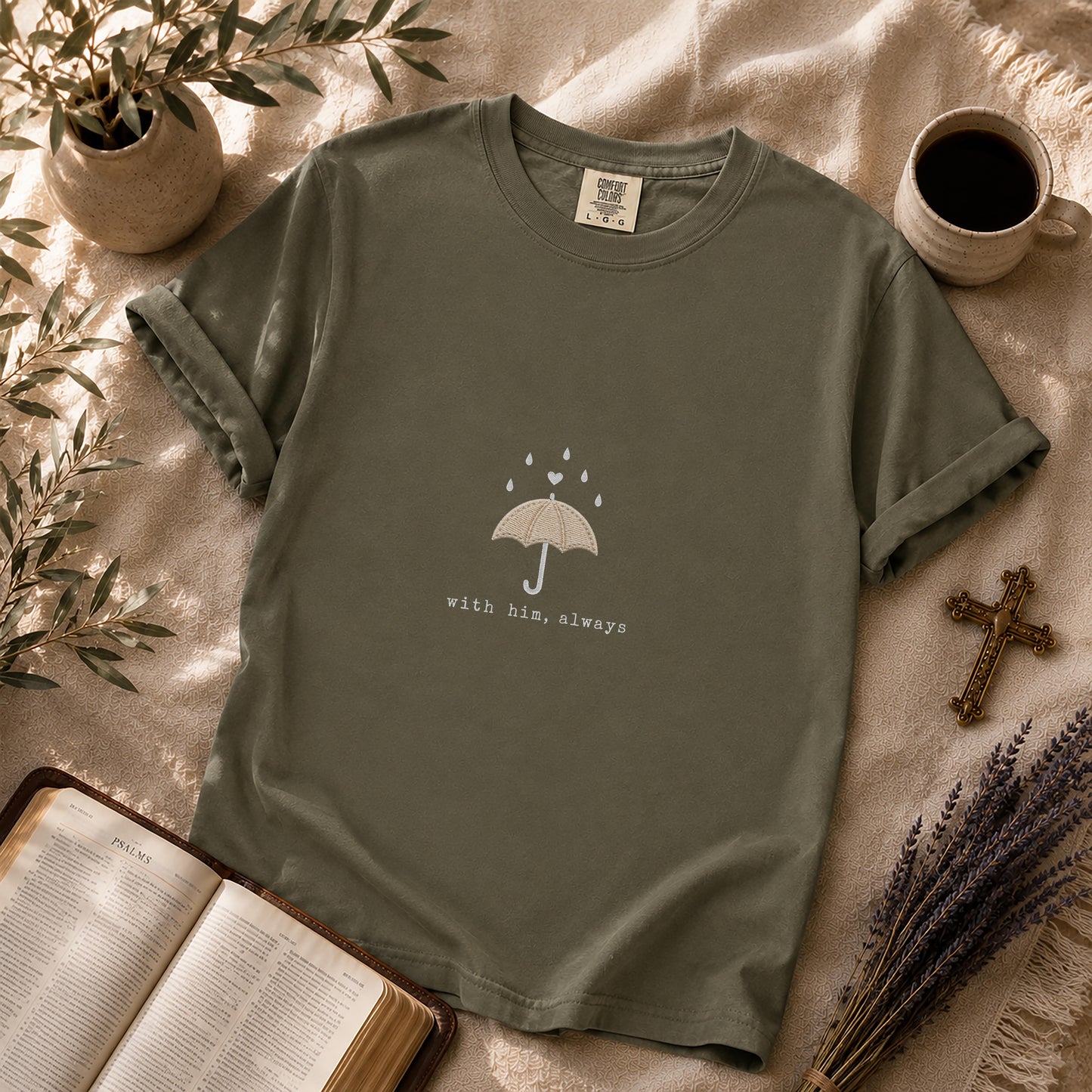 With Him Always Minimalist Christian T-Shirt