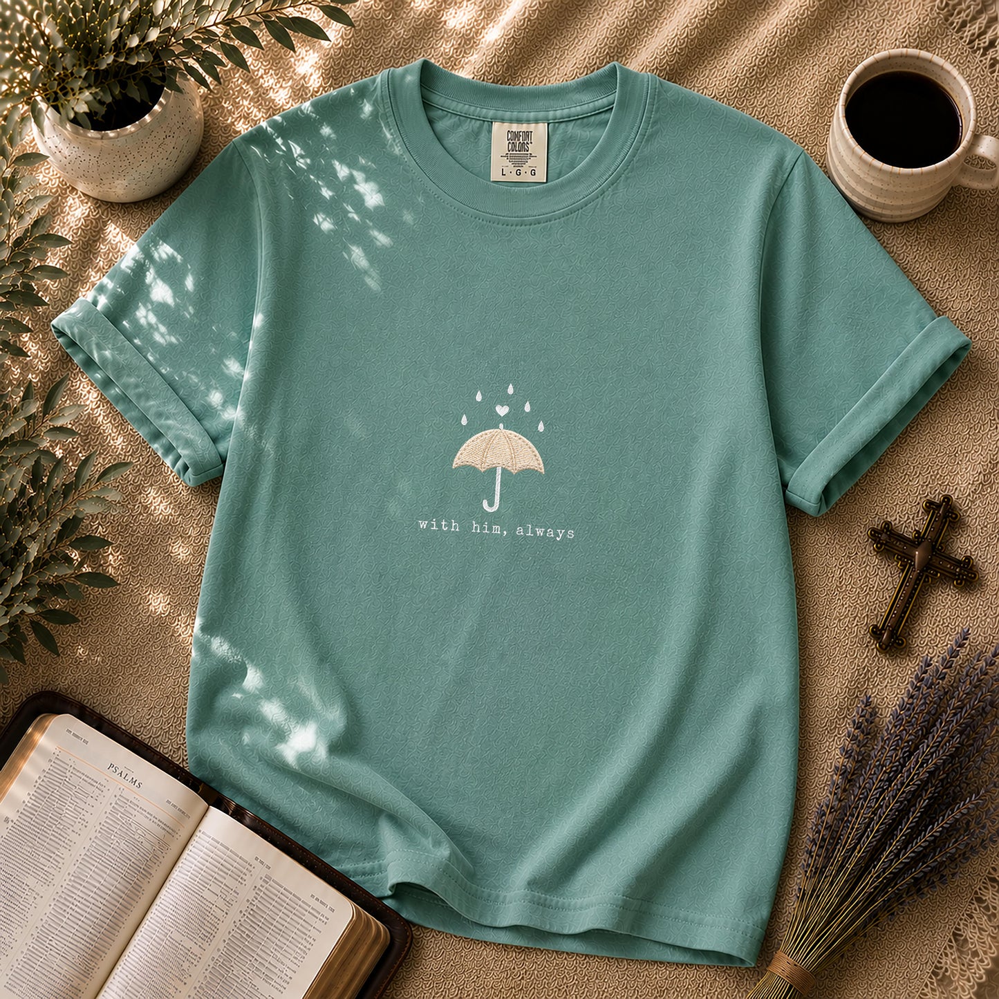 With Him Always Minimalist Christian T-Shirt