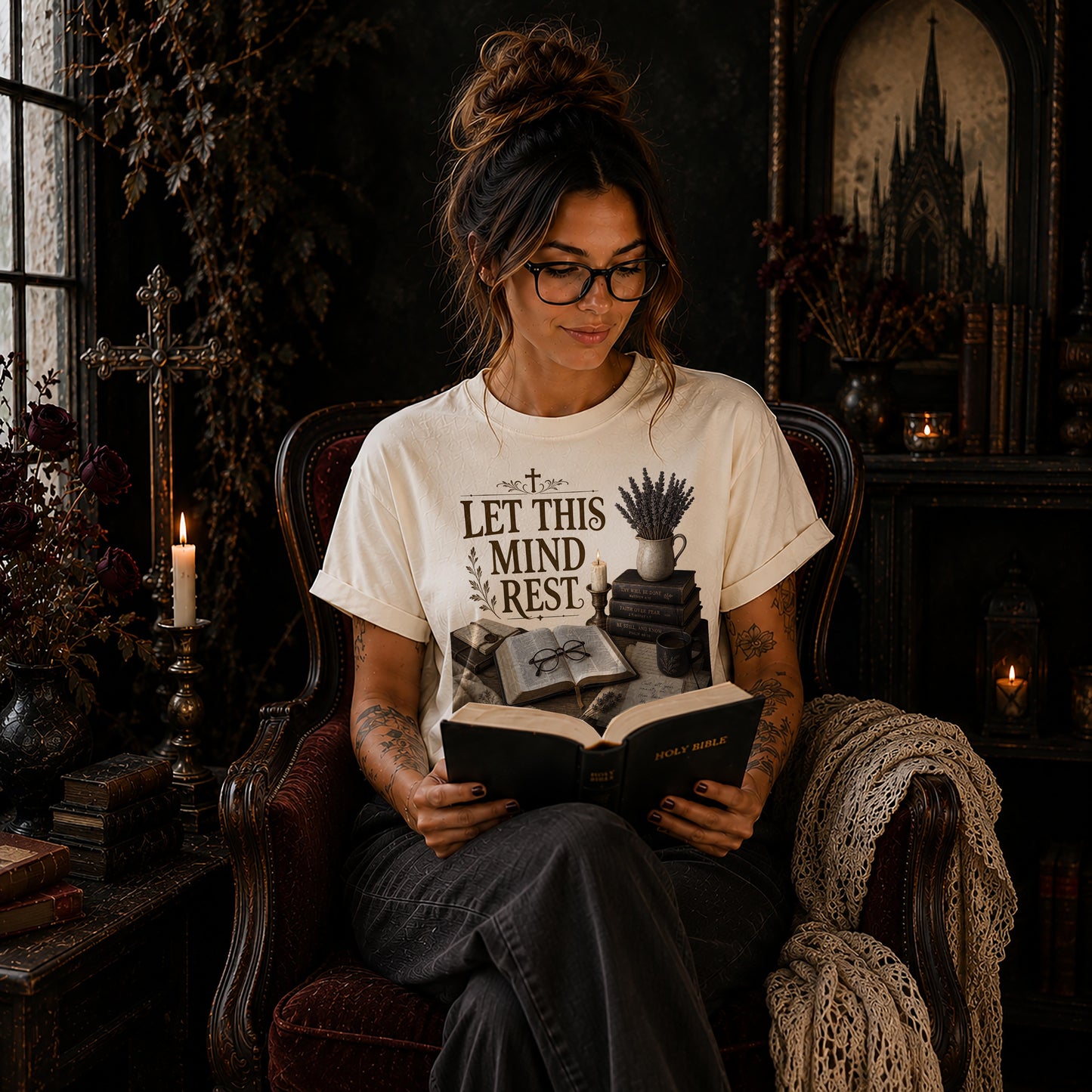 Let This Mind Rest Dark Academia Christian T-Shirt