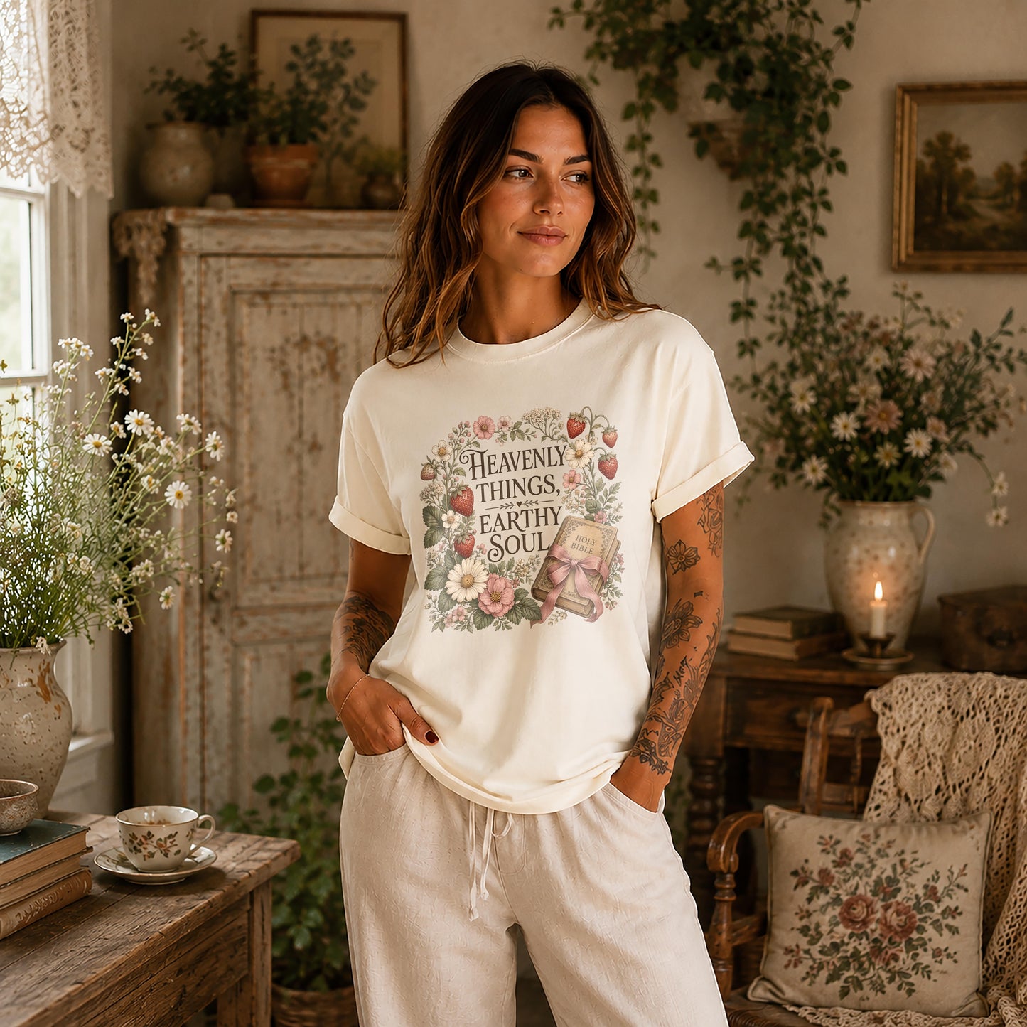 Heavenly Things Earthy Soul Christian T-Shirt
