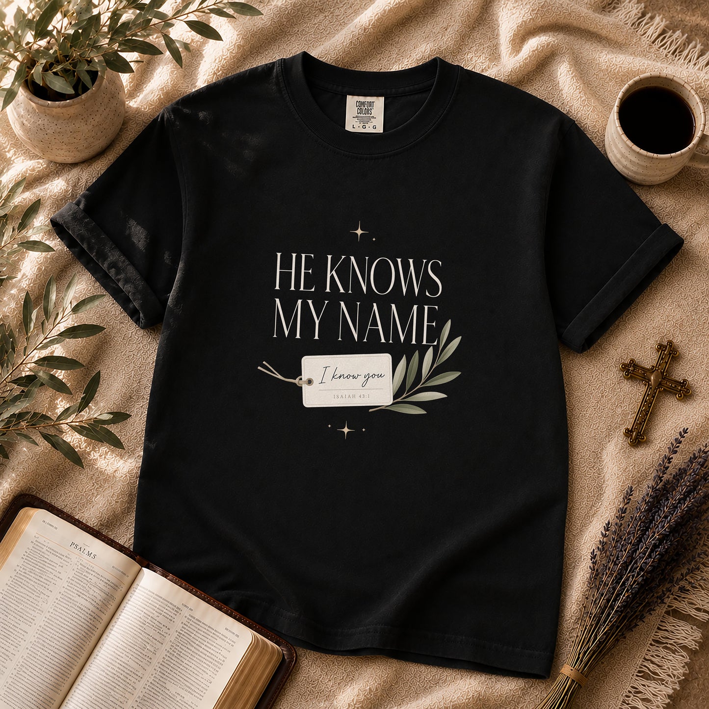 He Knows My Name Minimalist Christian T-Shirt