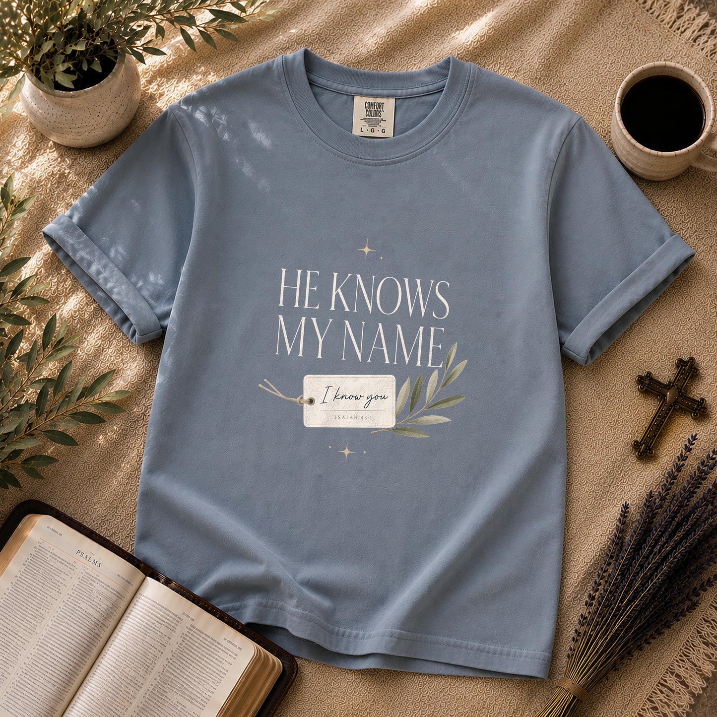 He Knows My Name Minimalist Christian T-Shirt