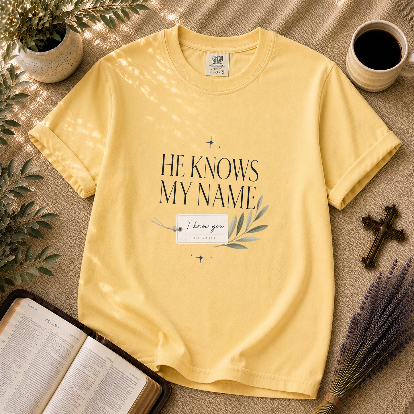 He Knows My Name Minimalist Christian T-Shirt