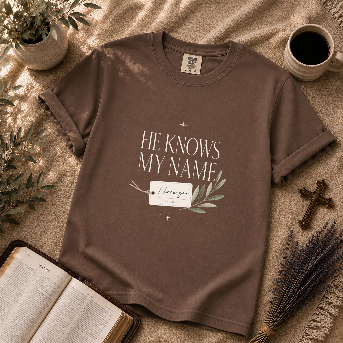 He Knows My Name Minimalist Christian T-Shirt