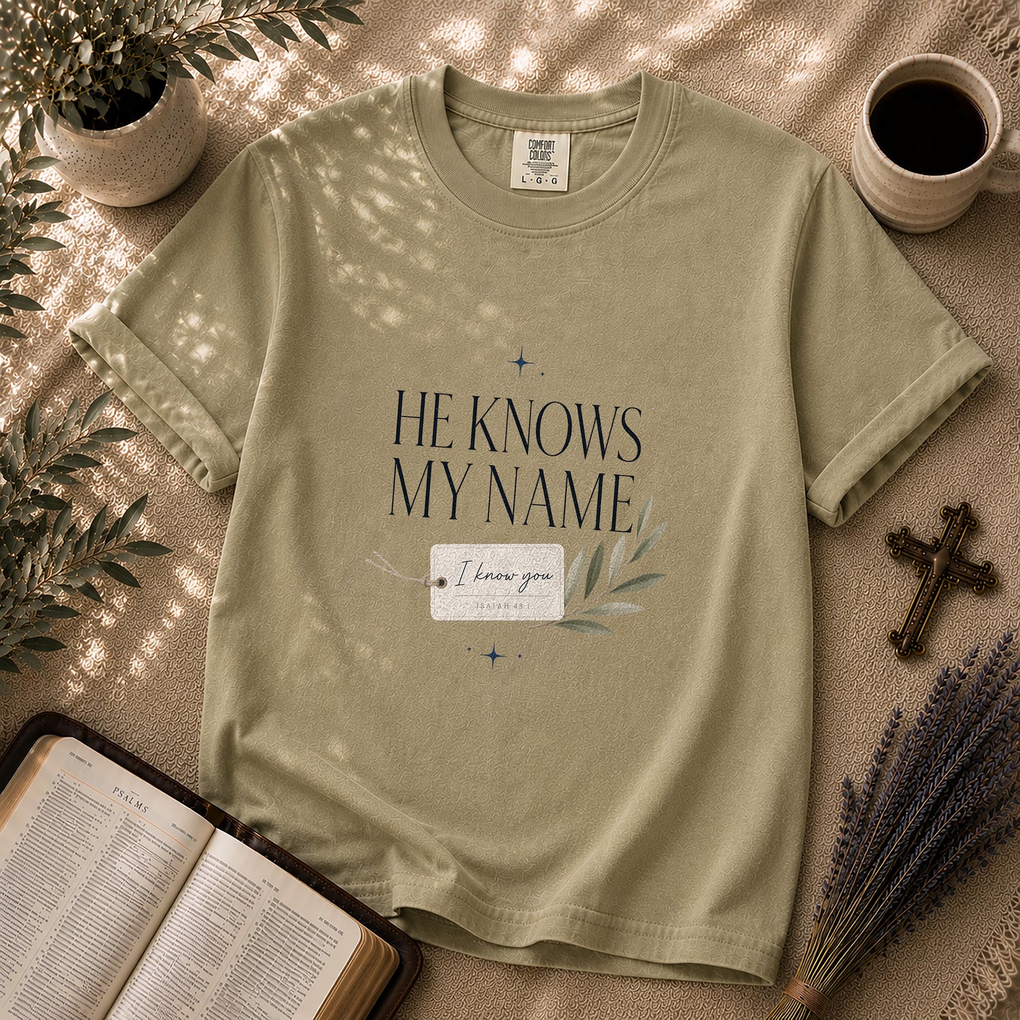 He Knows My Name Minimalist Christian T-Shirt