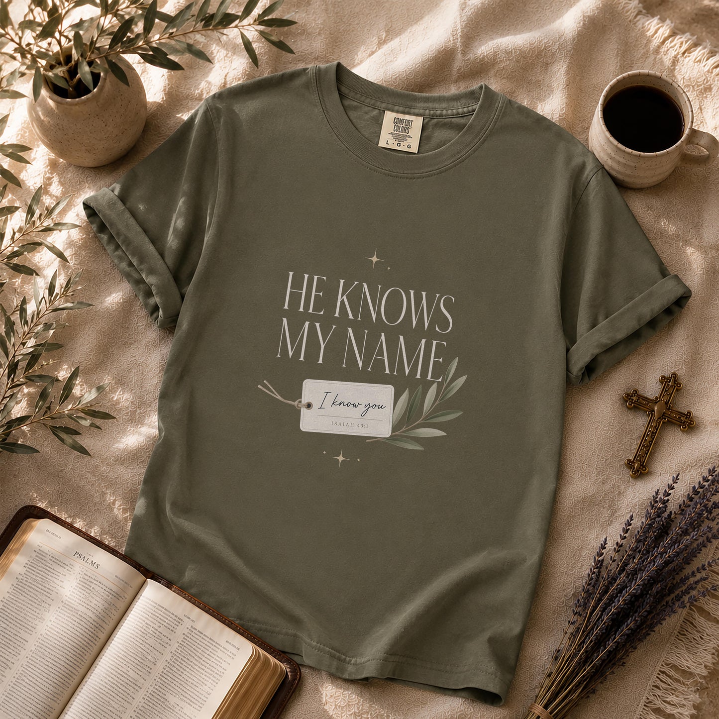 He Knows My Name Minimalist Christian T-Shirt