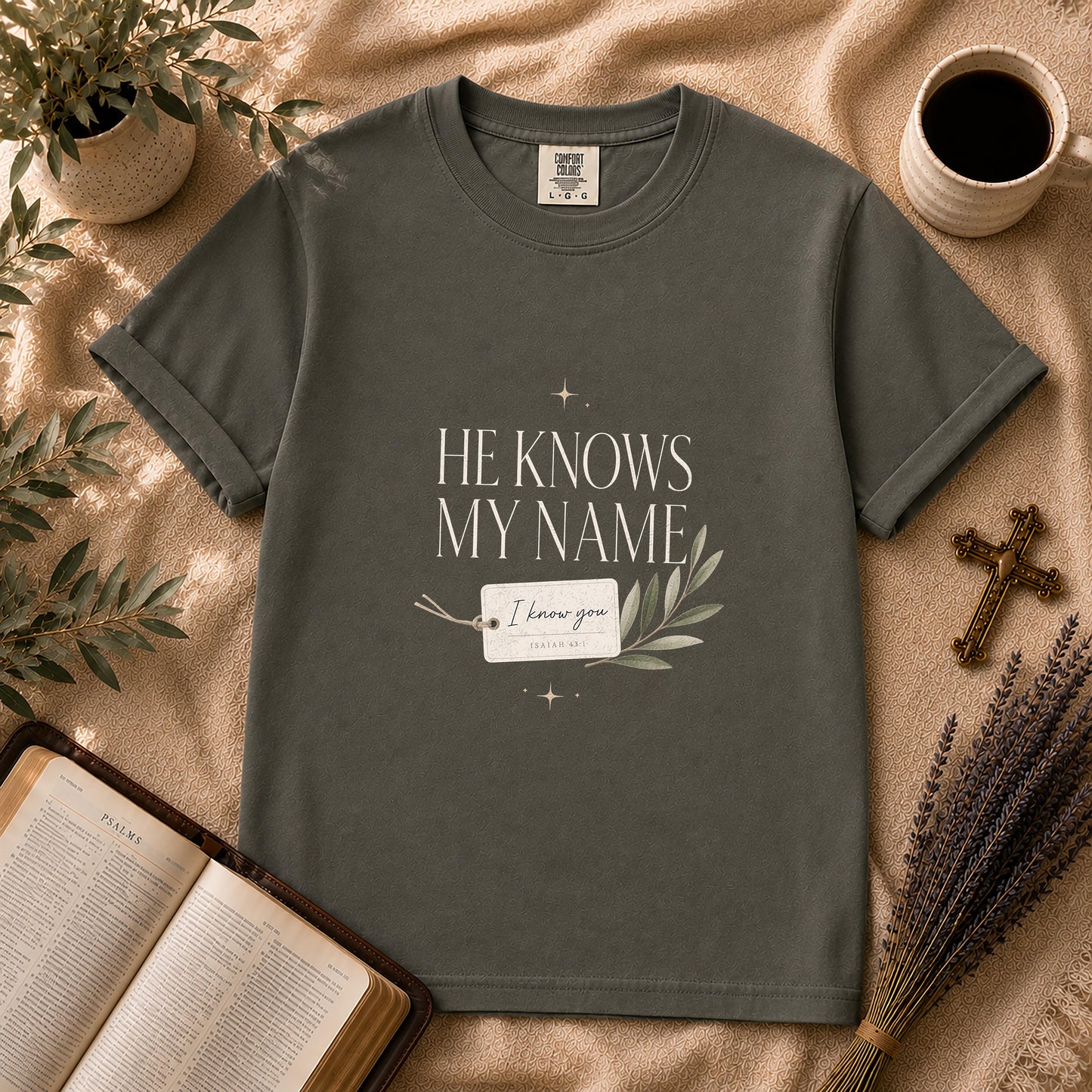 He Knows My Name Minimalist Christian T-Shirt