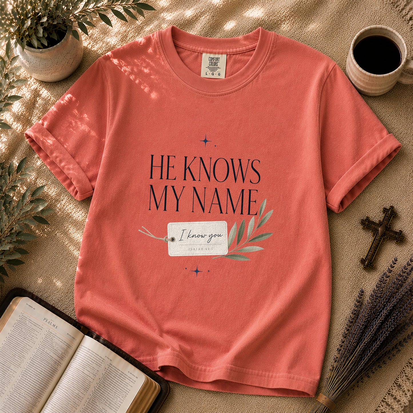 He Knows My Name Minimalist Christian T-Shirt