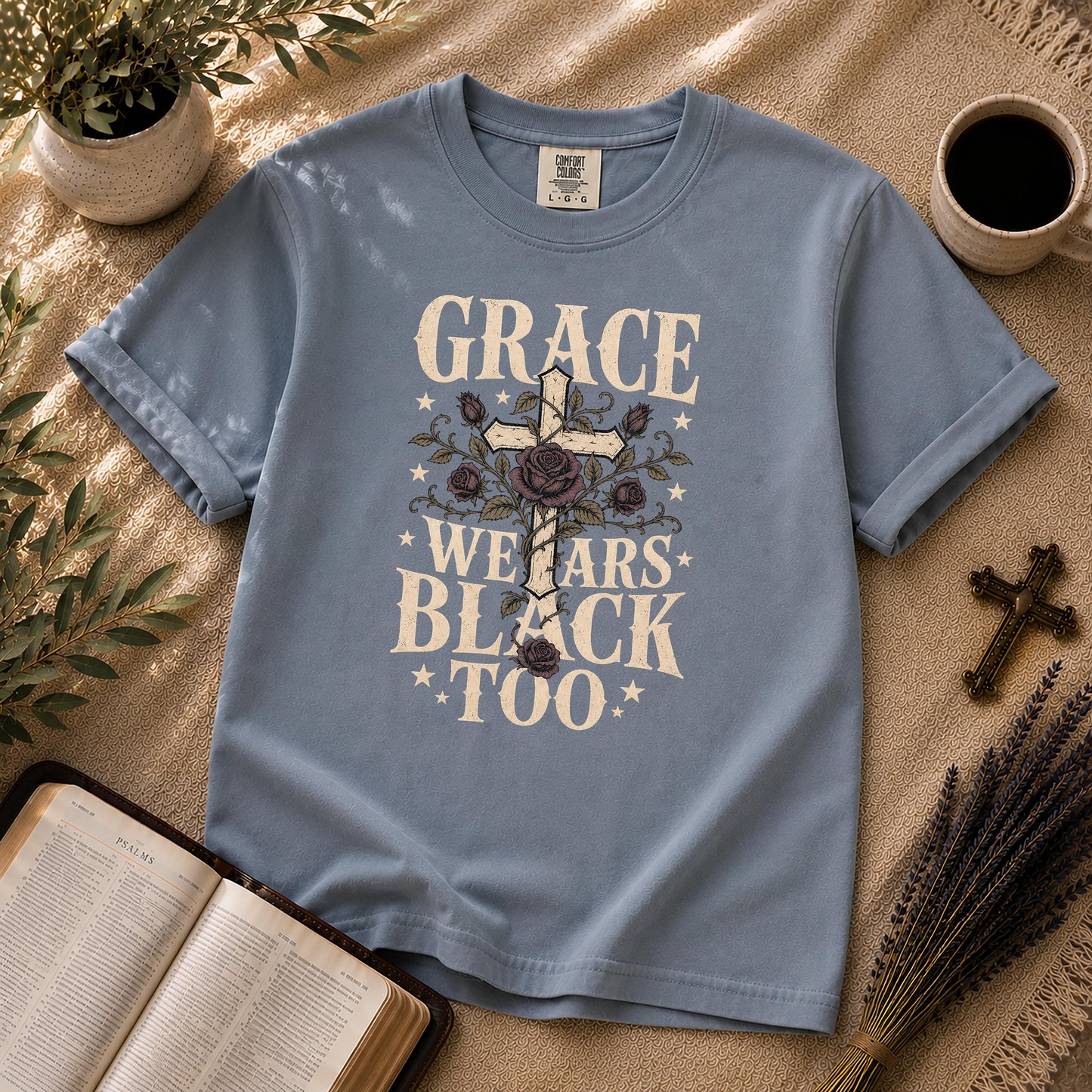 Grace Wears Black Too Gothic Christian Shirt