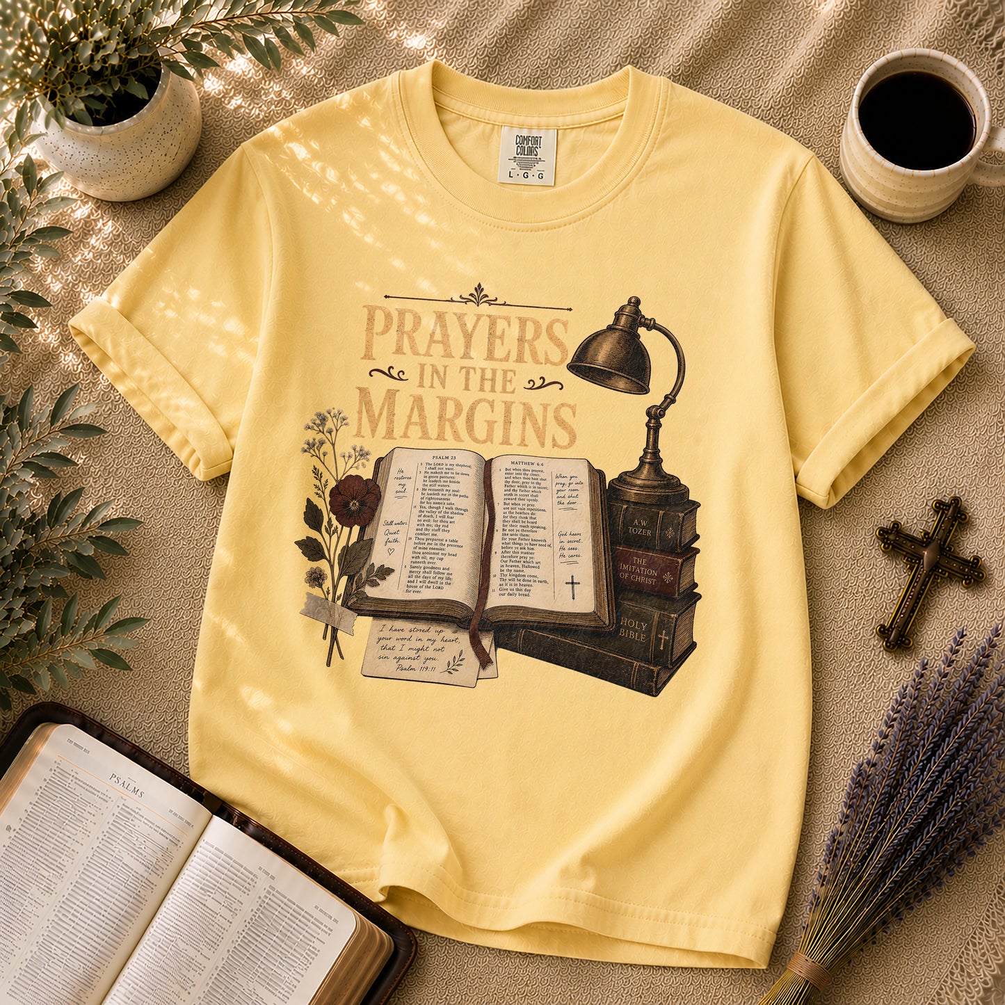 Prayers in the Margins Dark Academia Christian T-Shirt