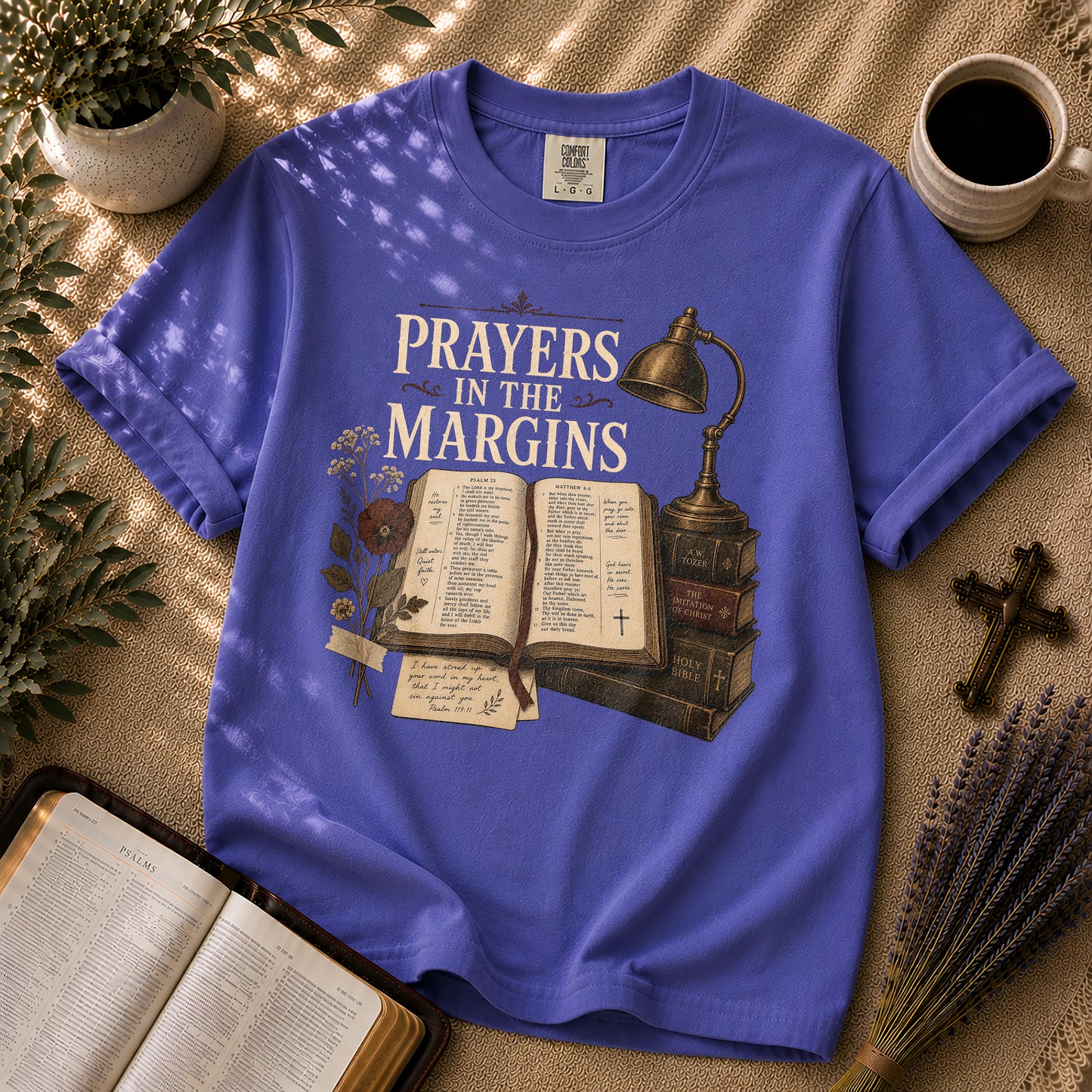 Prayers in the Margins Dark Academia Christian T-Shirt