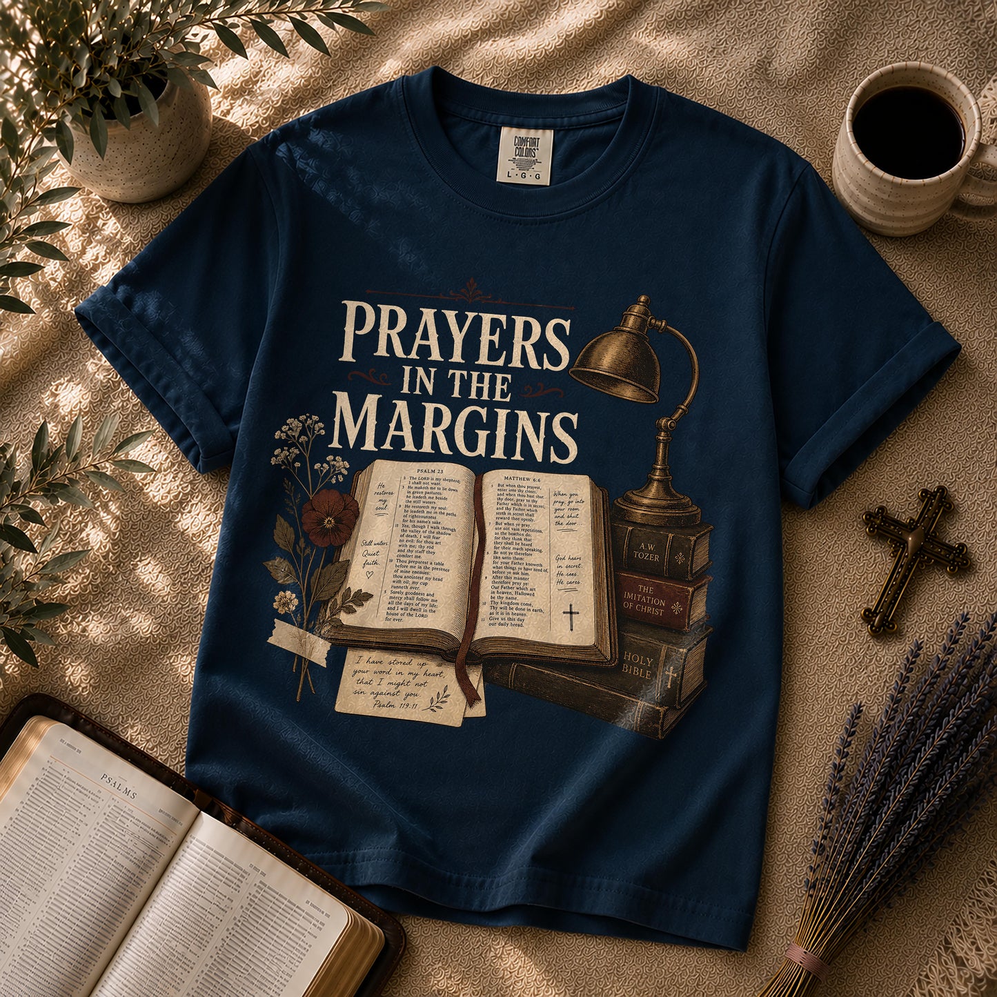 Prayers in the Margins Dark Academia Christian T-Shirt