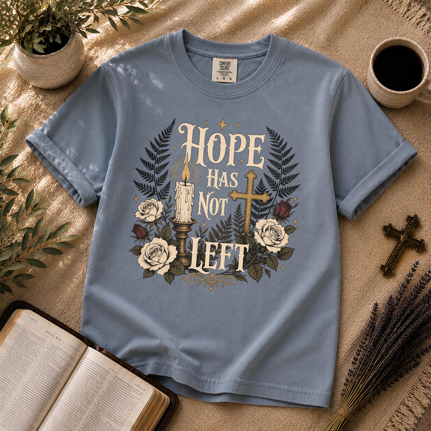 Hope Has Not Left Gothic Botanical Christian T-Shirt