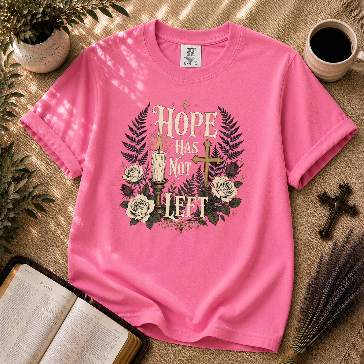 Hope Has Not Left Gothic Botanical Christian T-Shirt