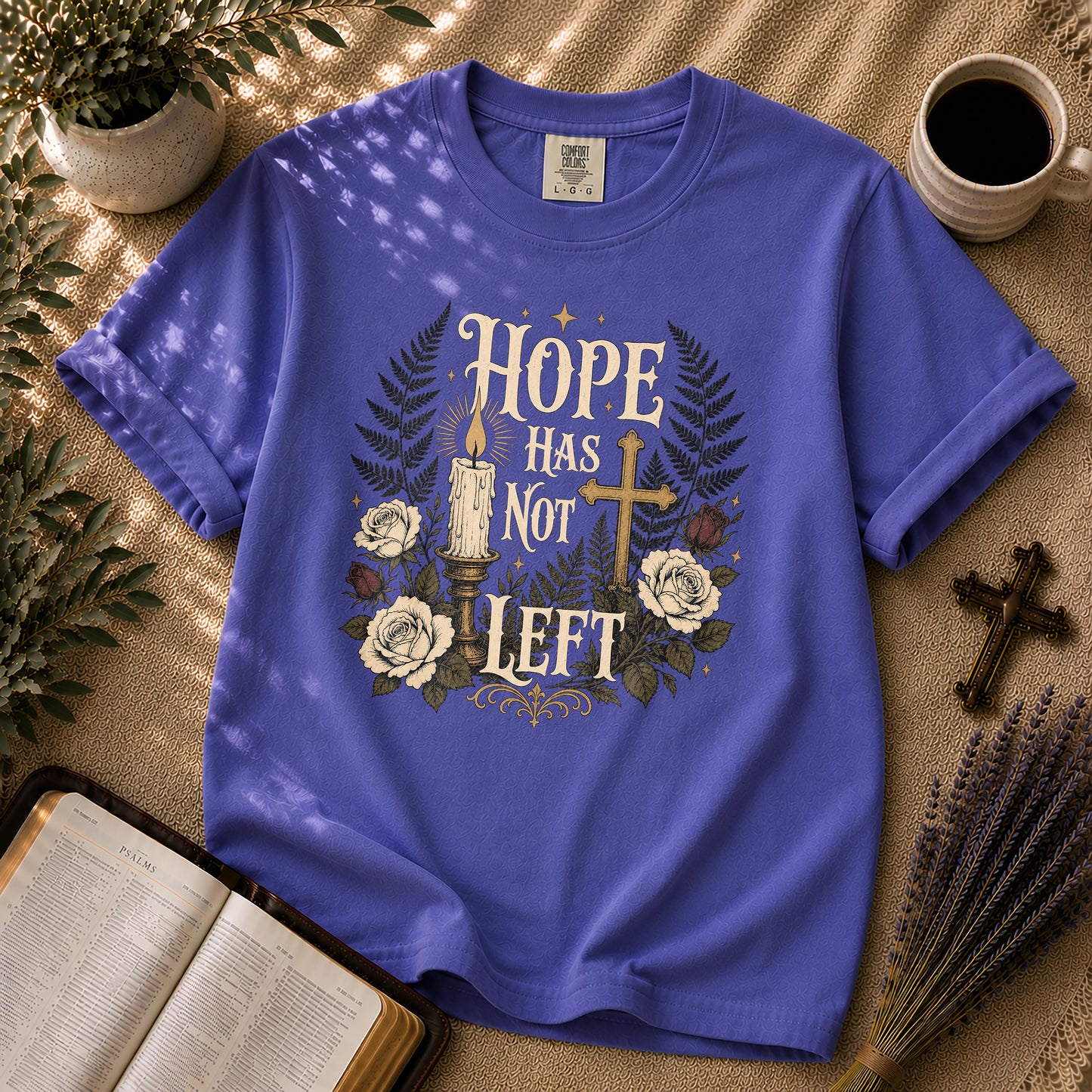 Hope Has Not Left Gothic Botanical Christian T-Shirt