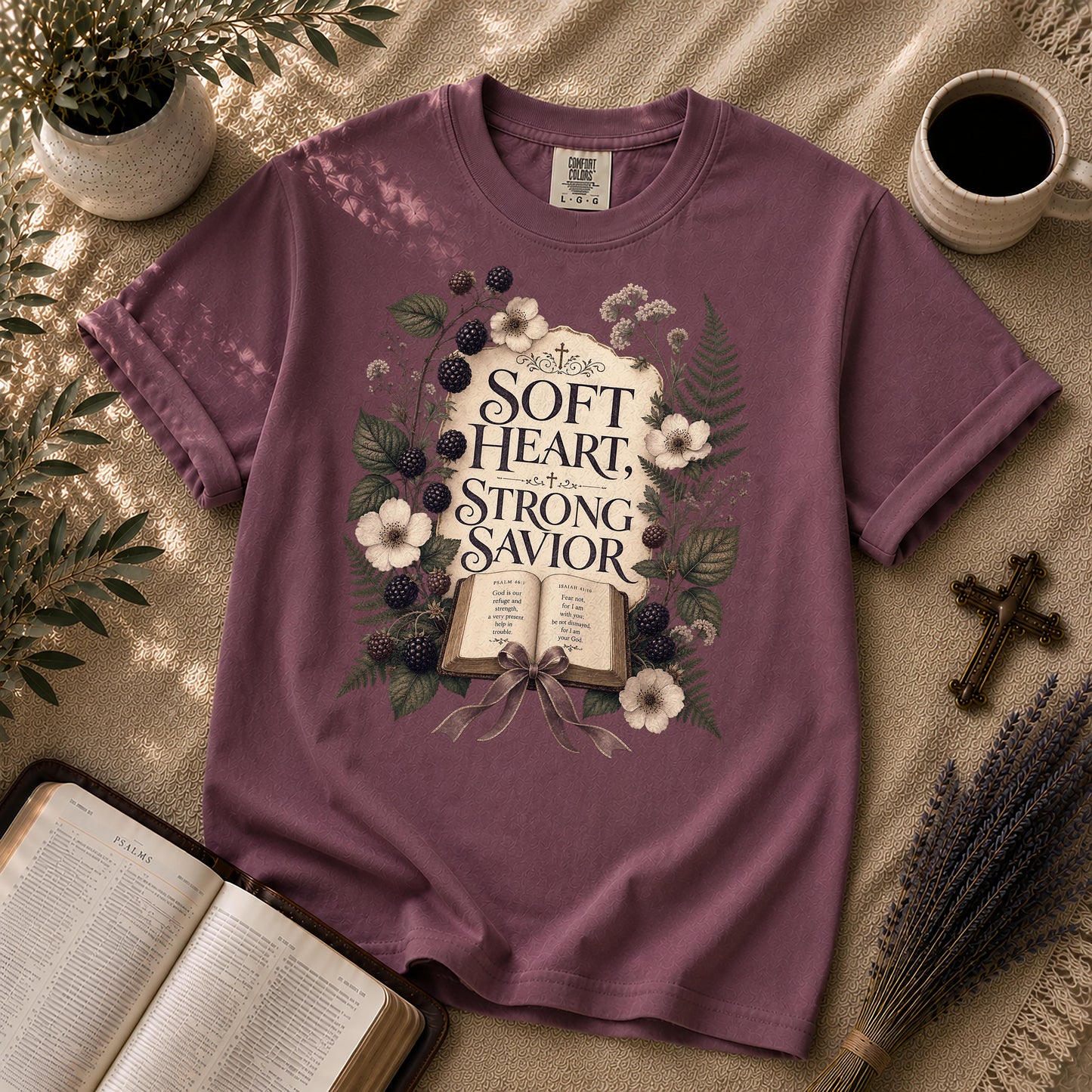 Soft Heart Strong Savior Cottage Goth Christian T-Shirt