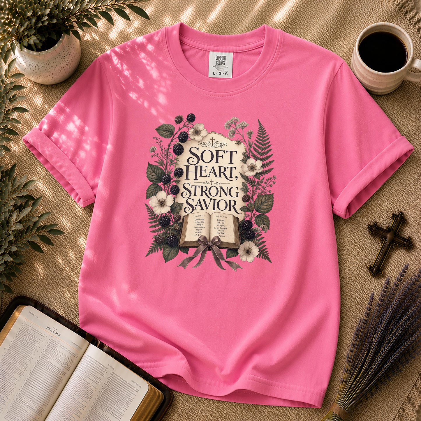 Soft Heart Strong Savior Cottage Goth Christian T-Shirt