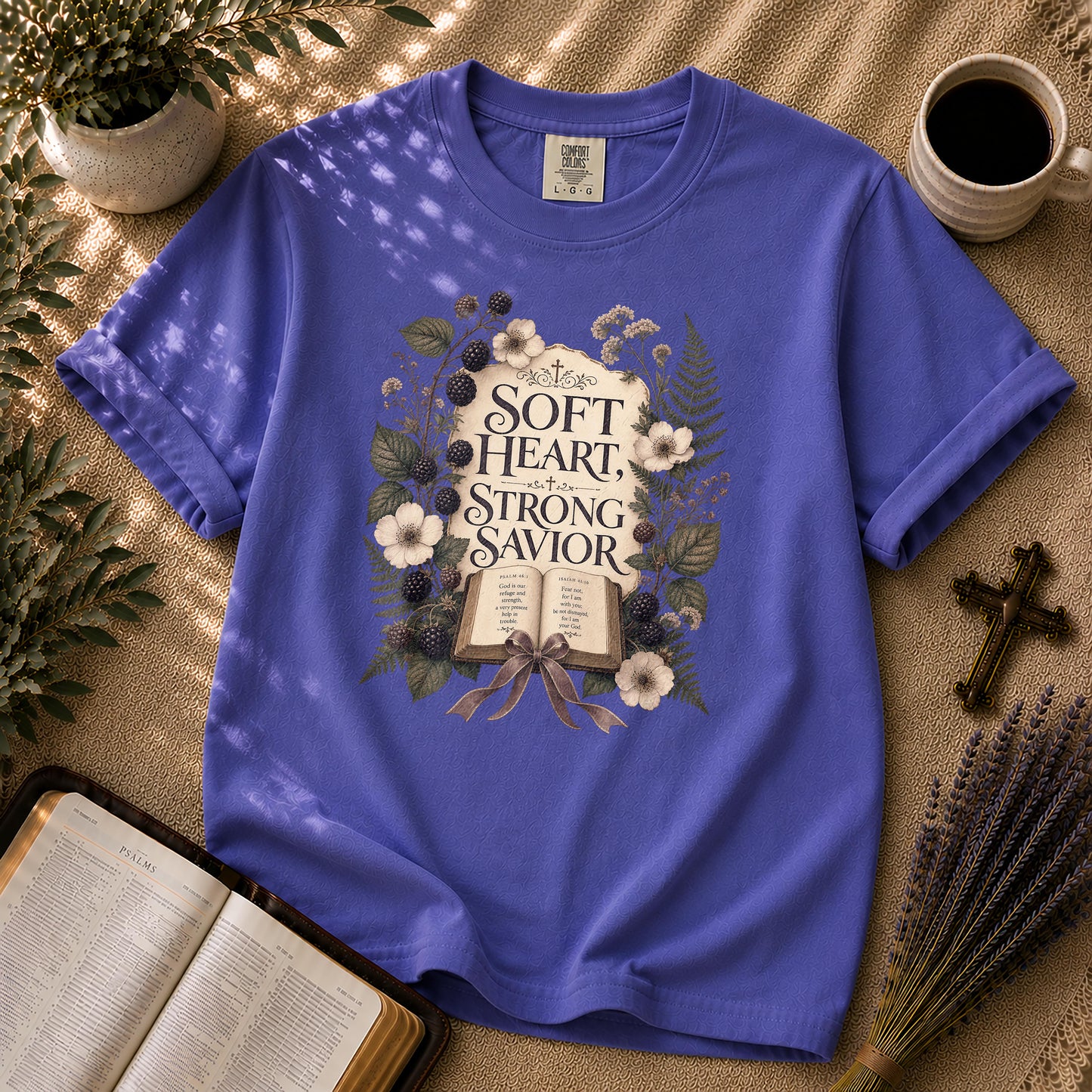 Soft Heart Strong Savior Cottage Goth Christian T-Shirt