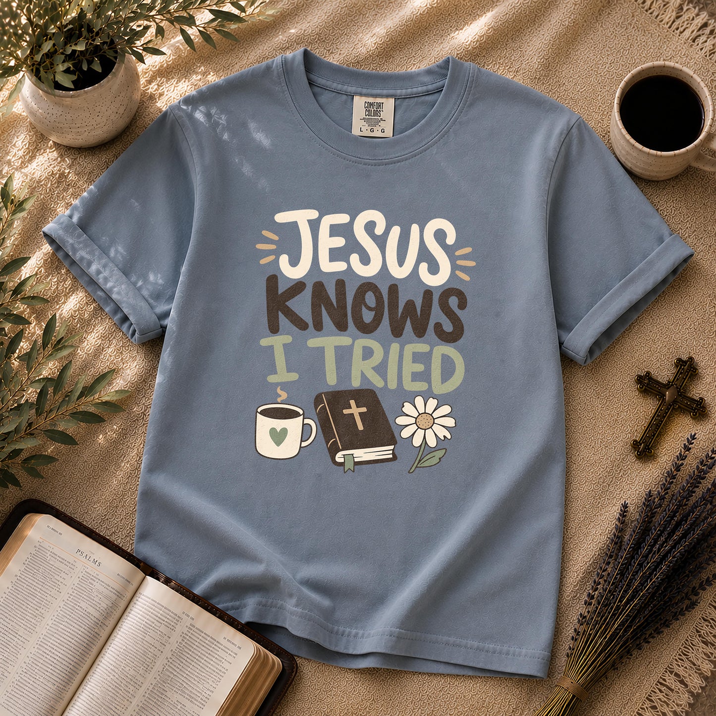 Jesus Knows I Tried Funny Christian T-Shirt