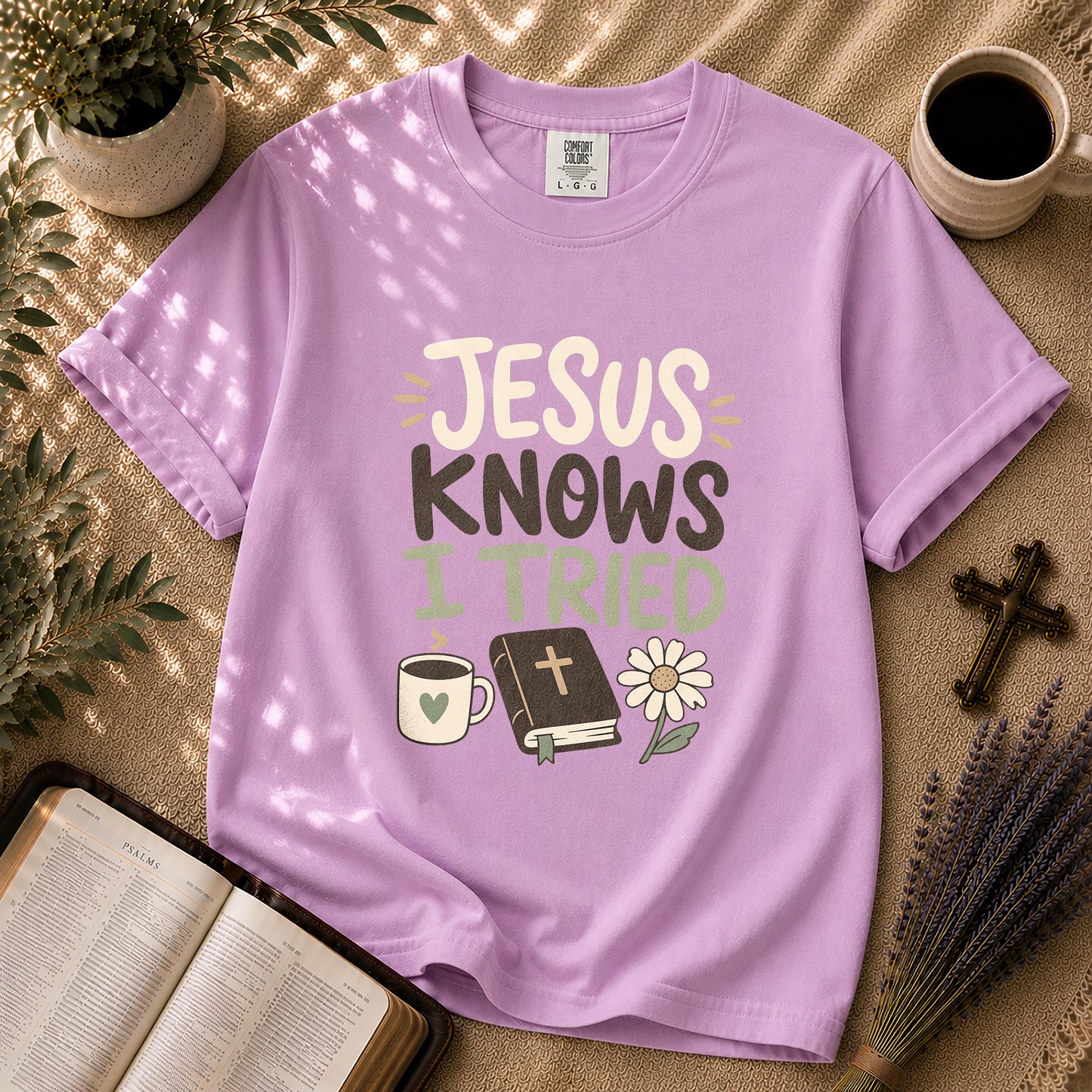 Jesus Knows I Tried Funny Christian T-Shirt