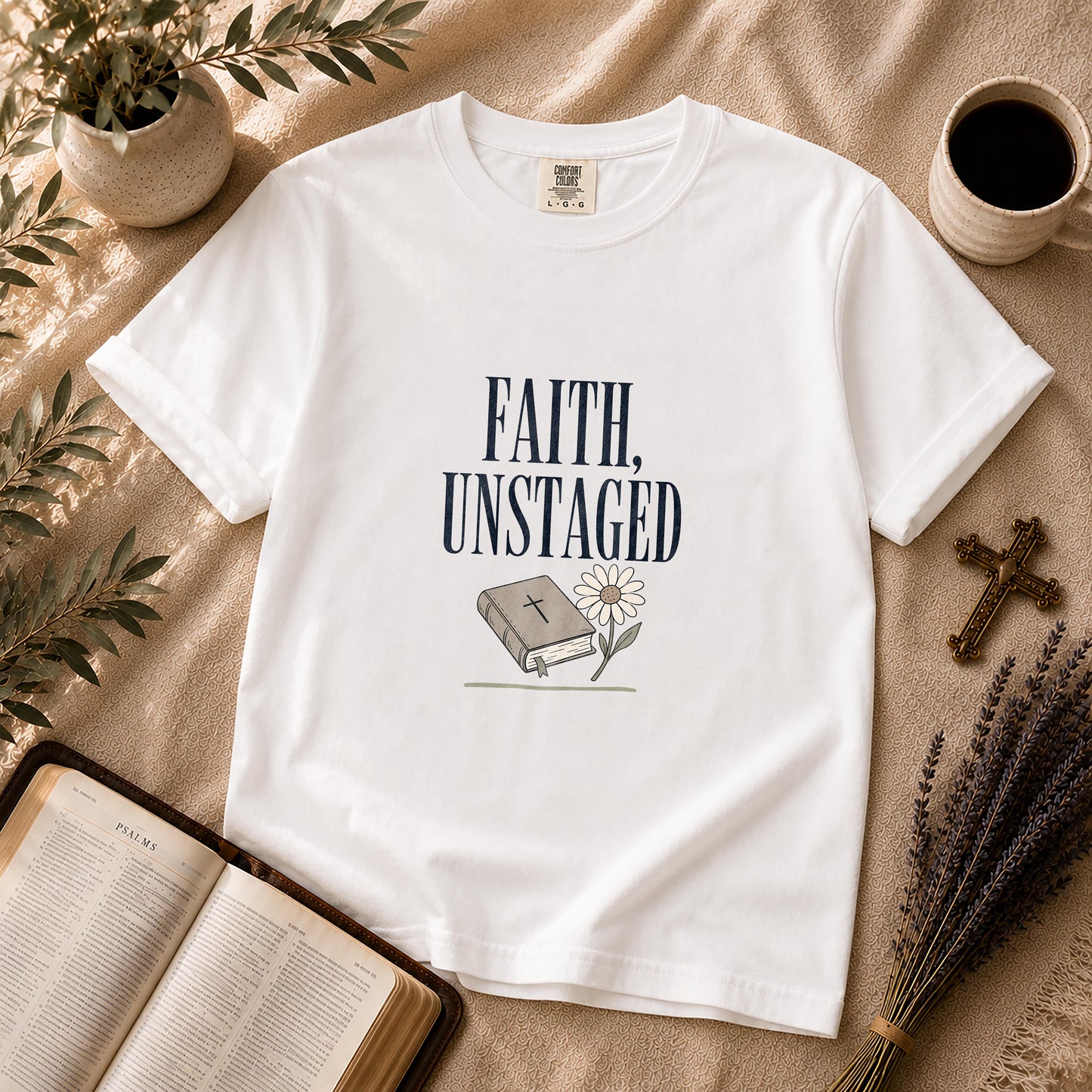 Faith Unstaged Minimalist Christian Shirt