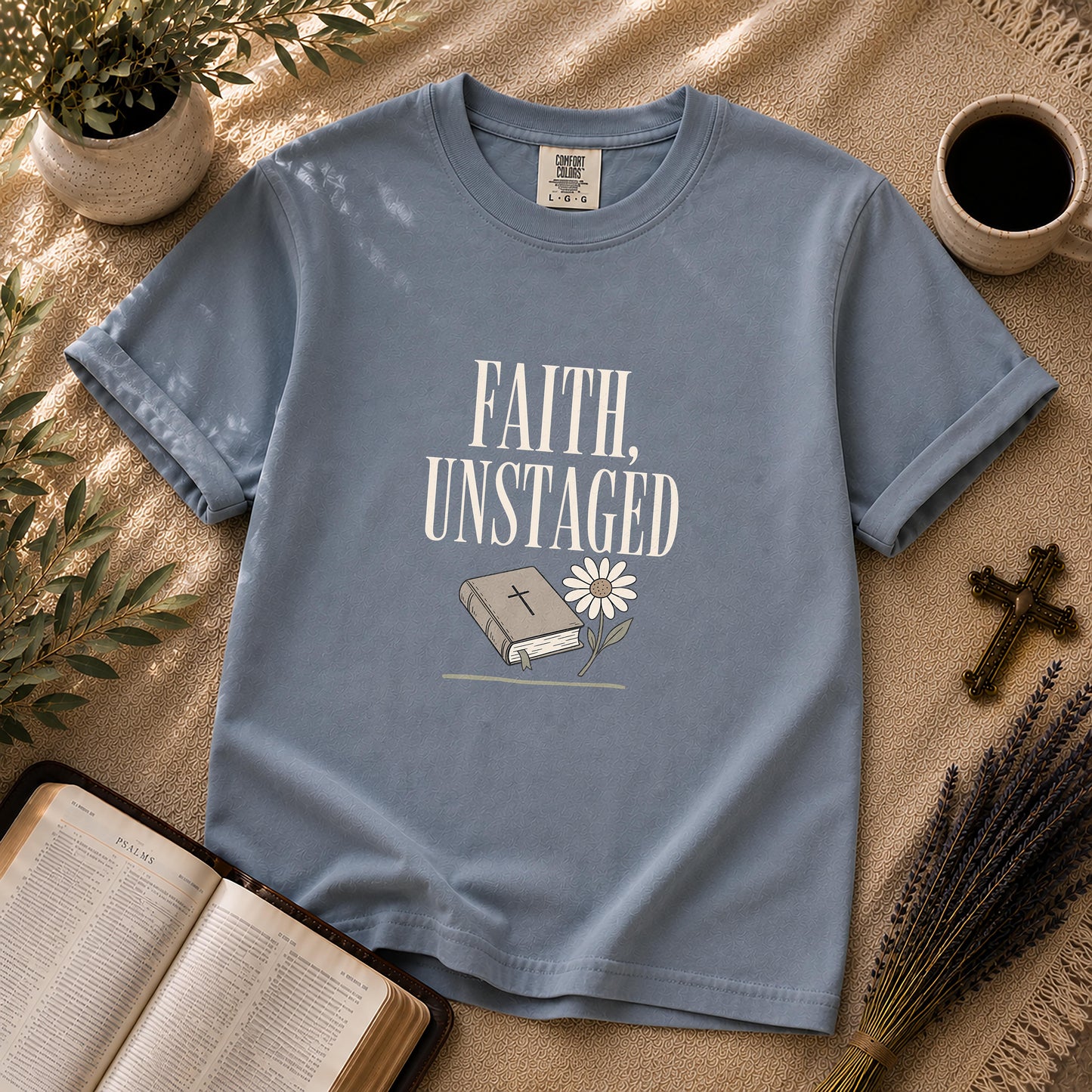 Faith Unstaged Minimalist Christian Shirt