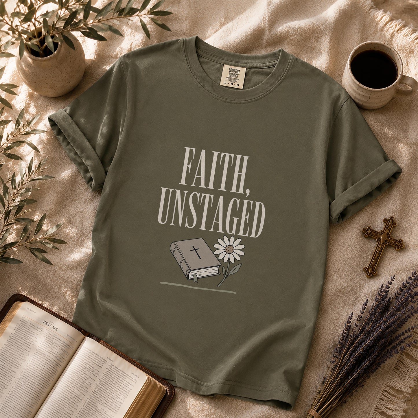 Faith Unstaged Minimalist Christian Shirt