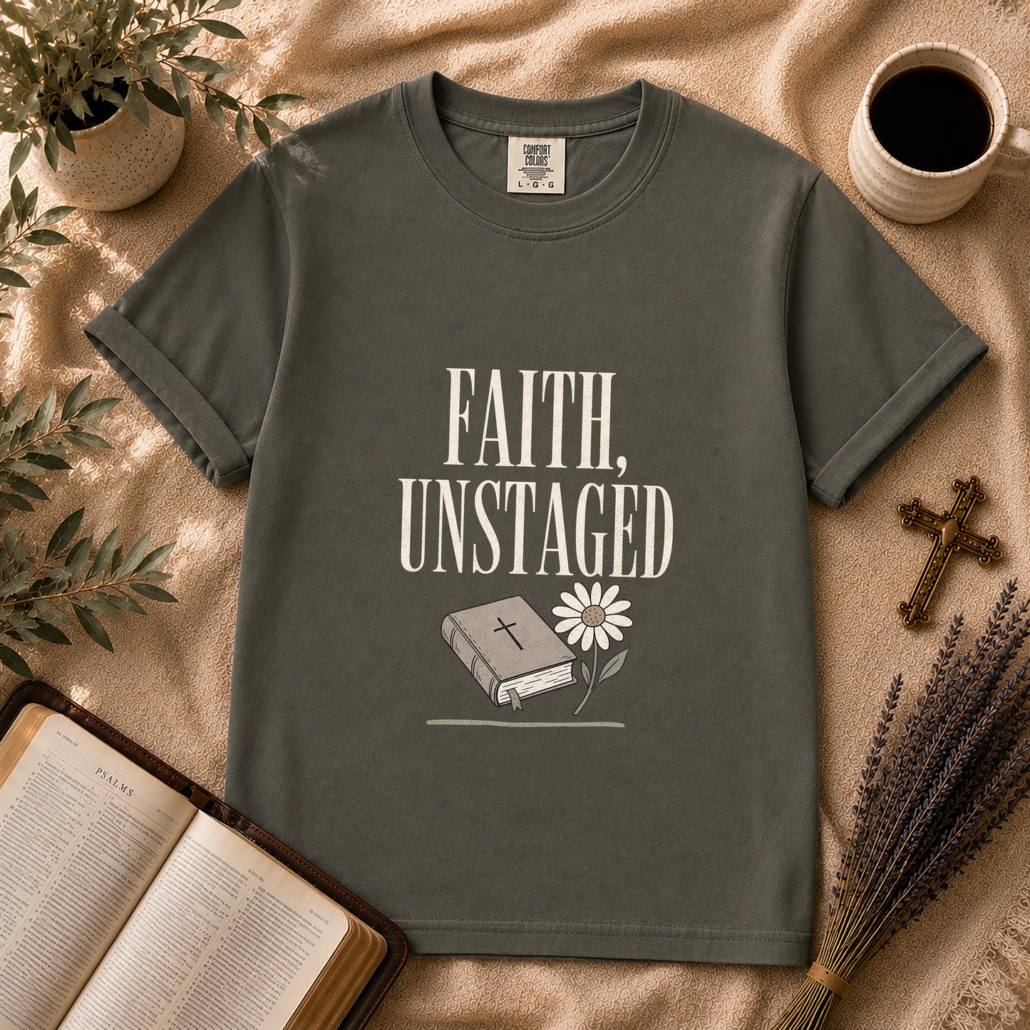 Faith Unstaged Minimalist Christian Shirt