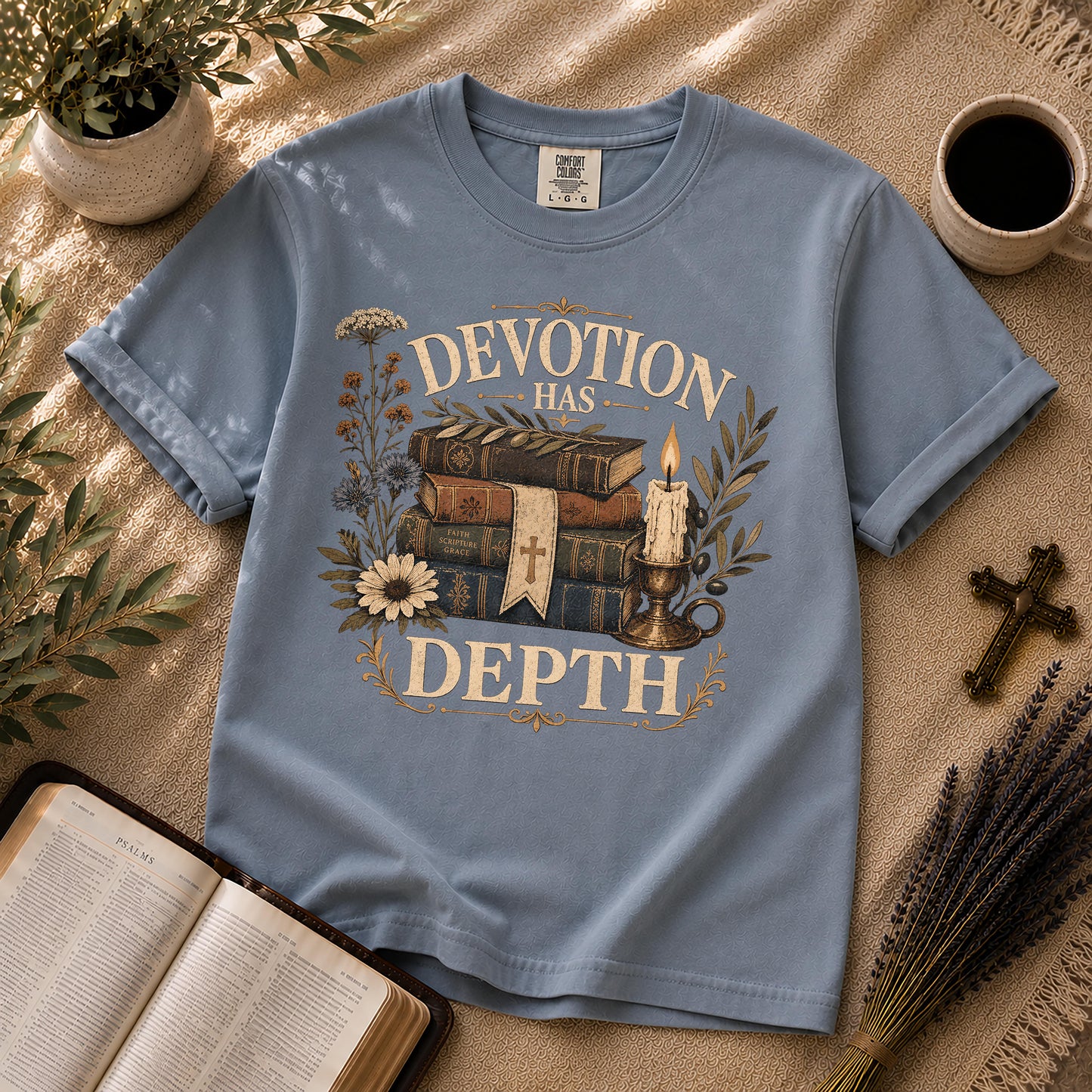 Devotion Has Depth Boho Dark Academia Christian Shirt