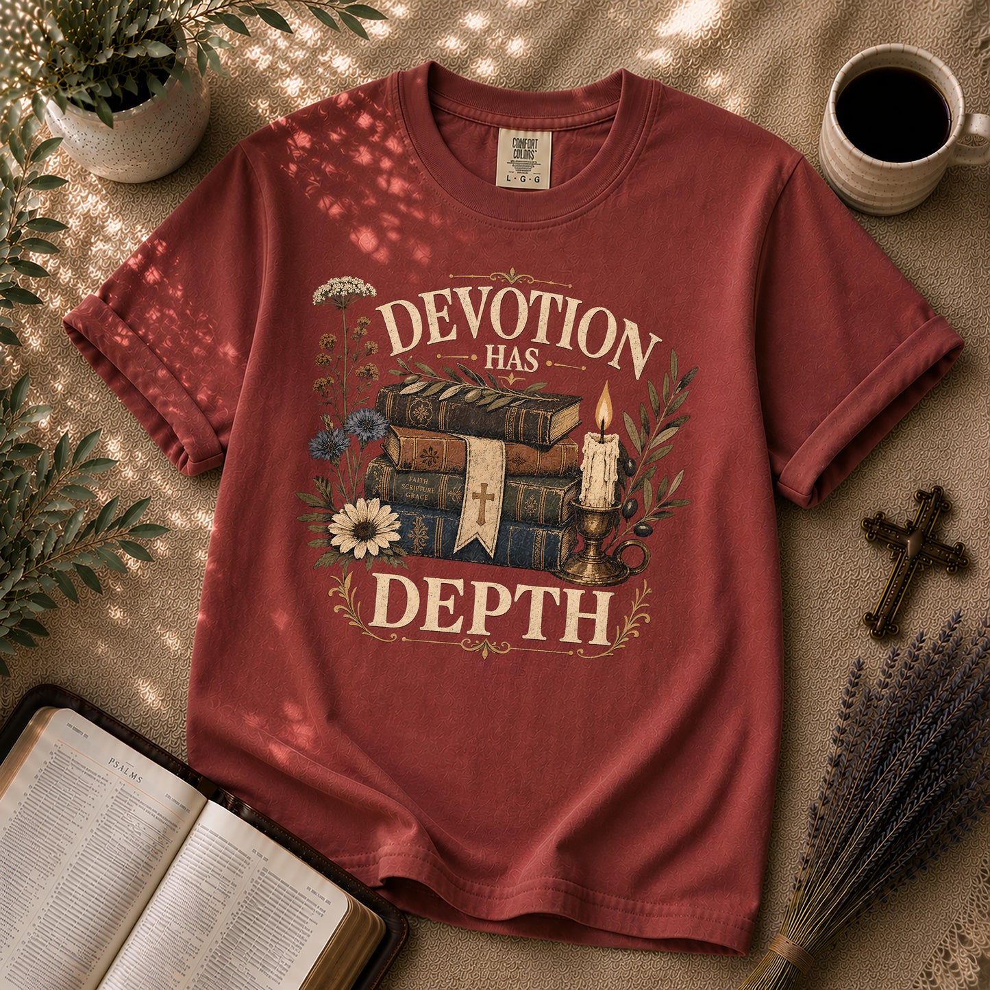 Devotion Has Depth Boho Dark Academia Christian Shirt