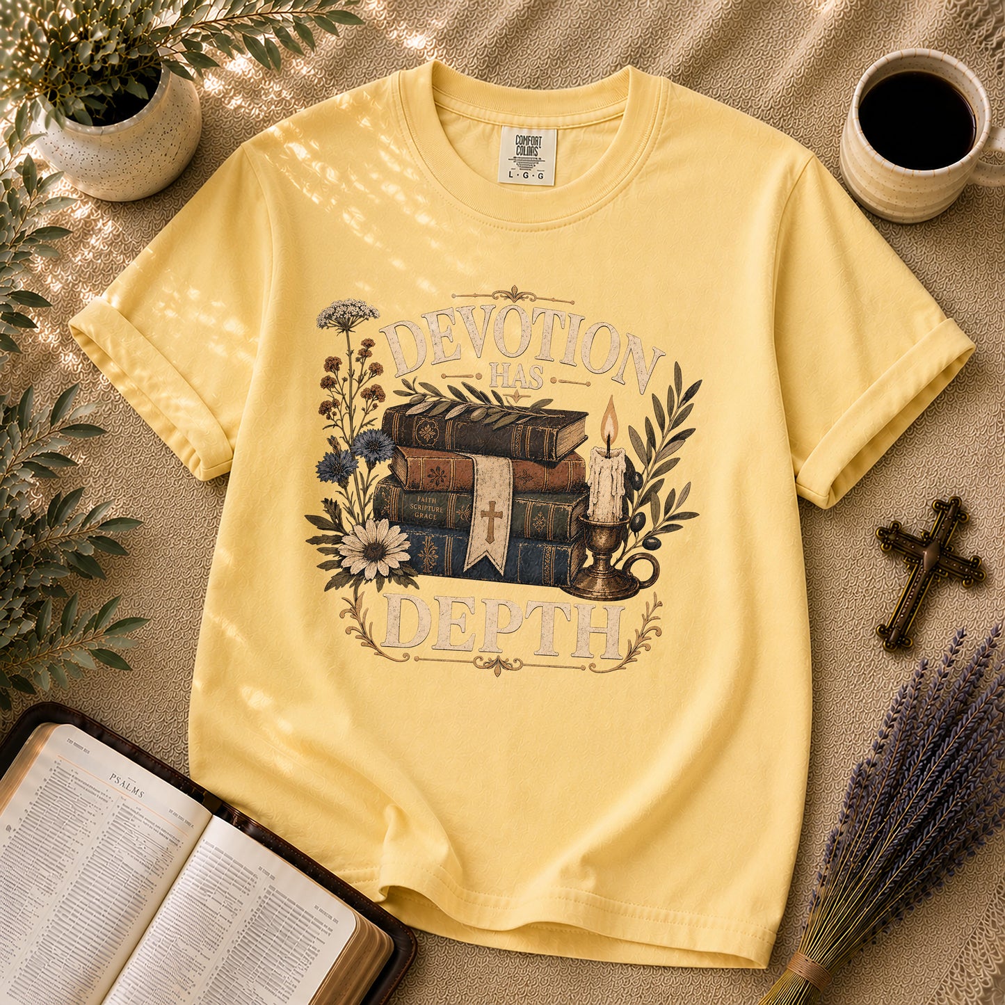 Devotion Has Depth Boho Dark Academia Christian Shirt