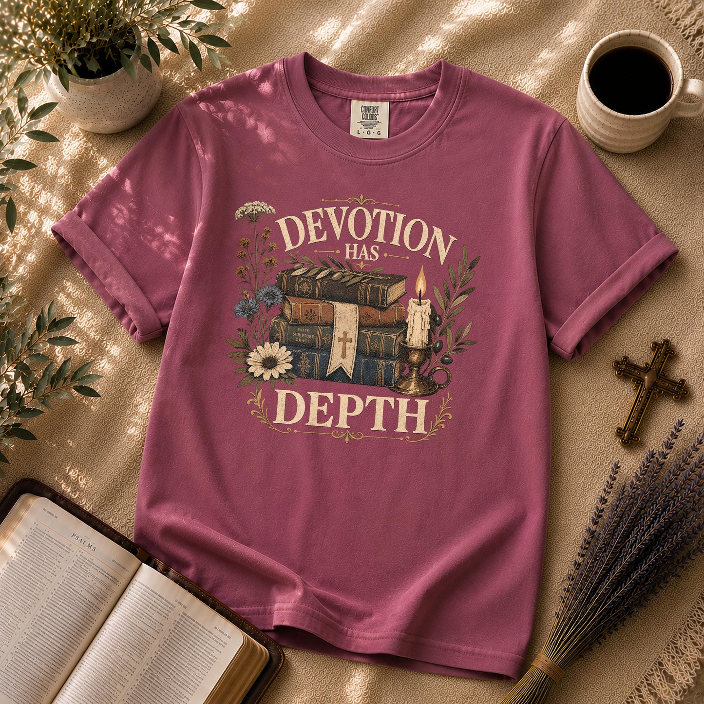 Devotion Has Depth Boho Dark Academia Christian Shirt