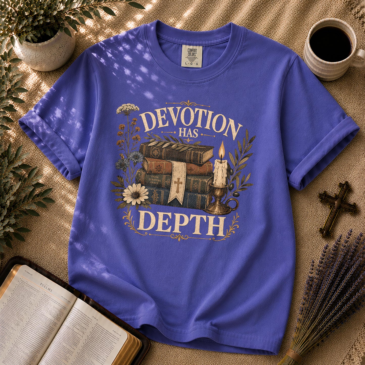 Devotion Has Depth Boho Dark Academia Christian Shirt