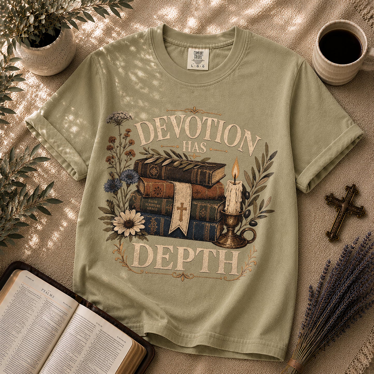 Devotion Has Depth Boho Dark Academia Christian Shirt